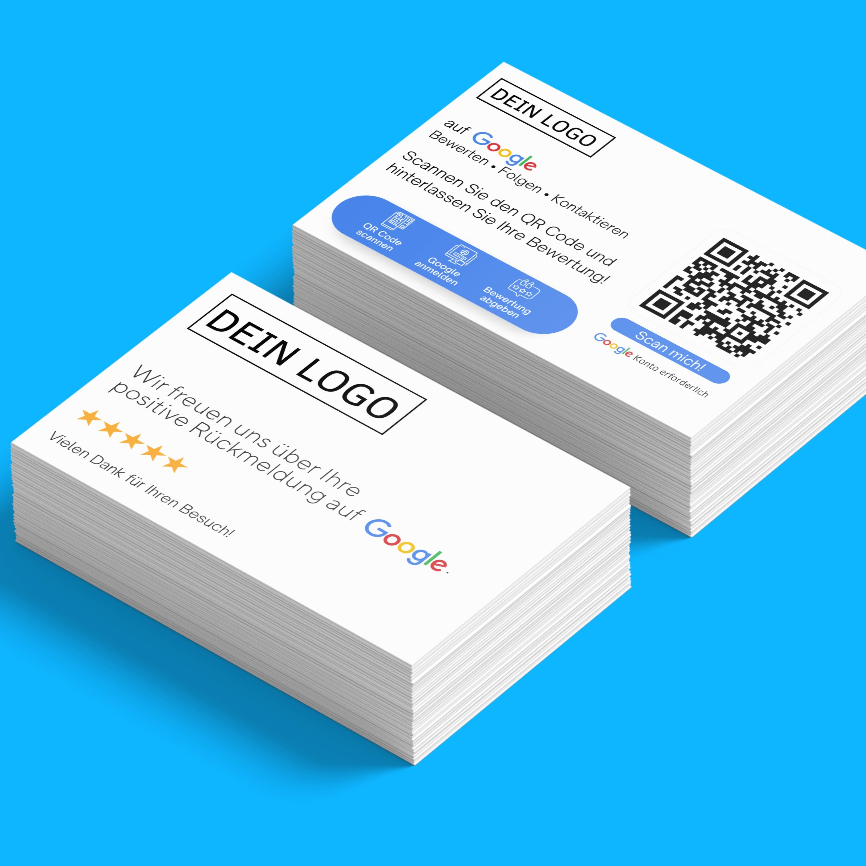 Bewertungskarten für Google mit QR-Code Icon Style - ReviewMe