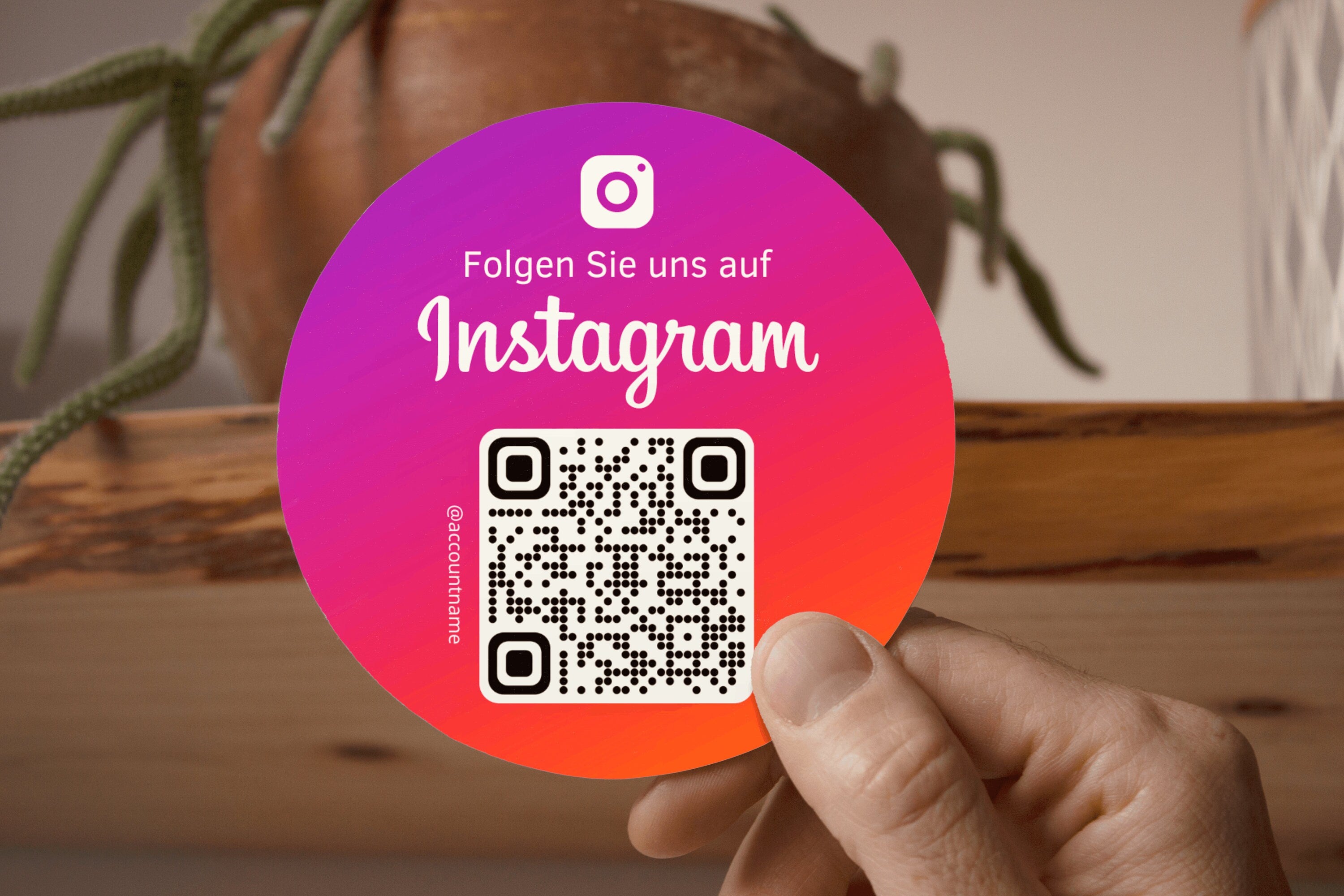 Instagram Follower QR-Code Sticker - Personalisierte Etiketten auf Rolle Classic - ReviewMe