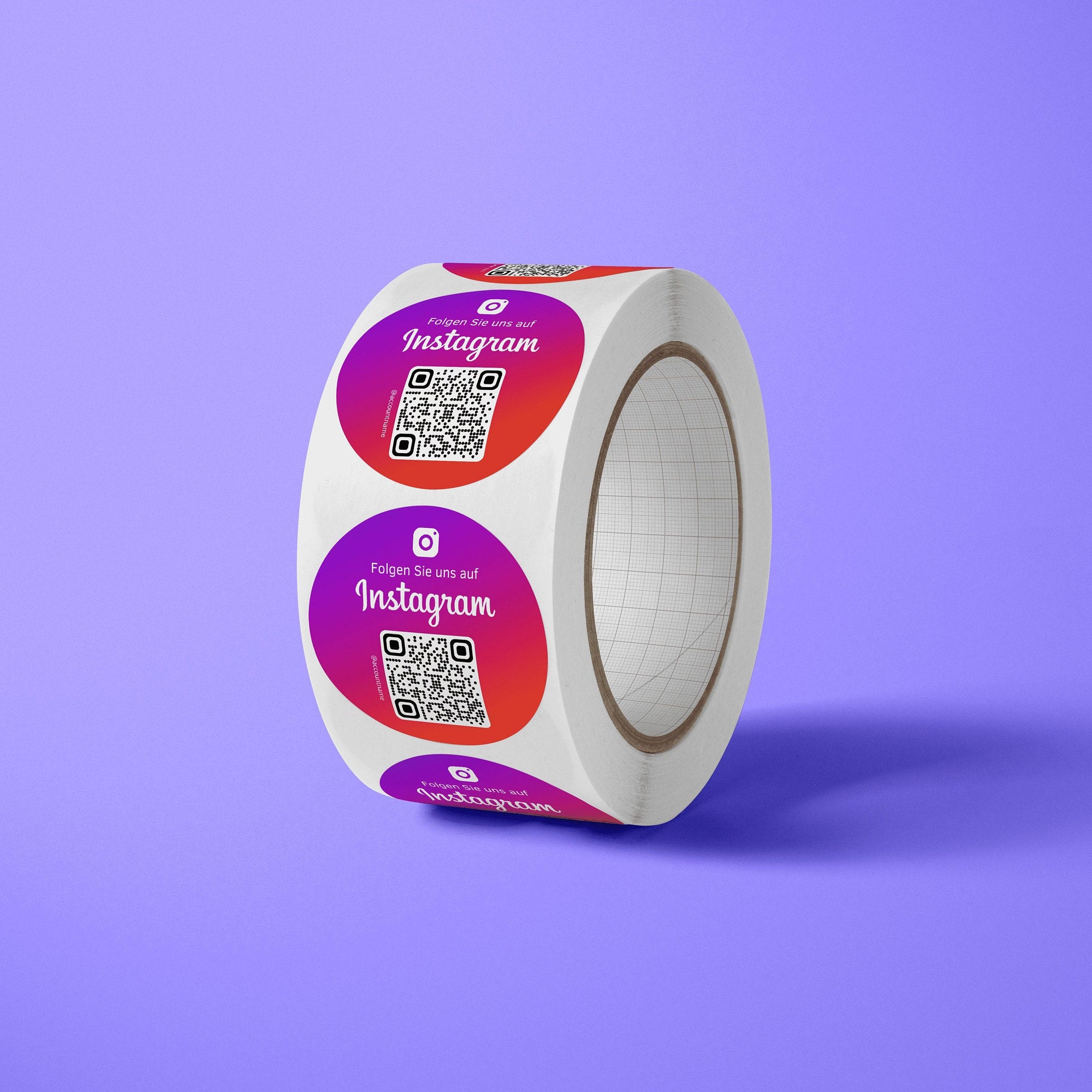 Instagram Follower QR-Code Sticker - Personalisierte Etiketten auf Rolle Classic - ReviewMe