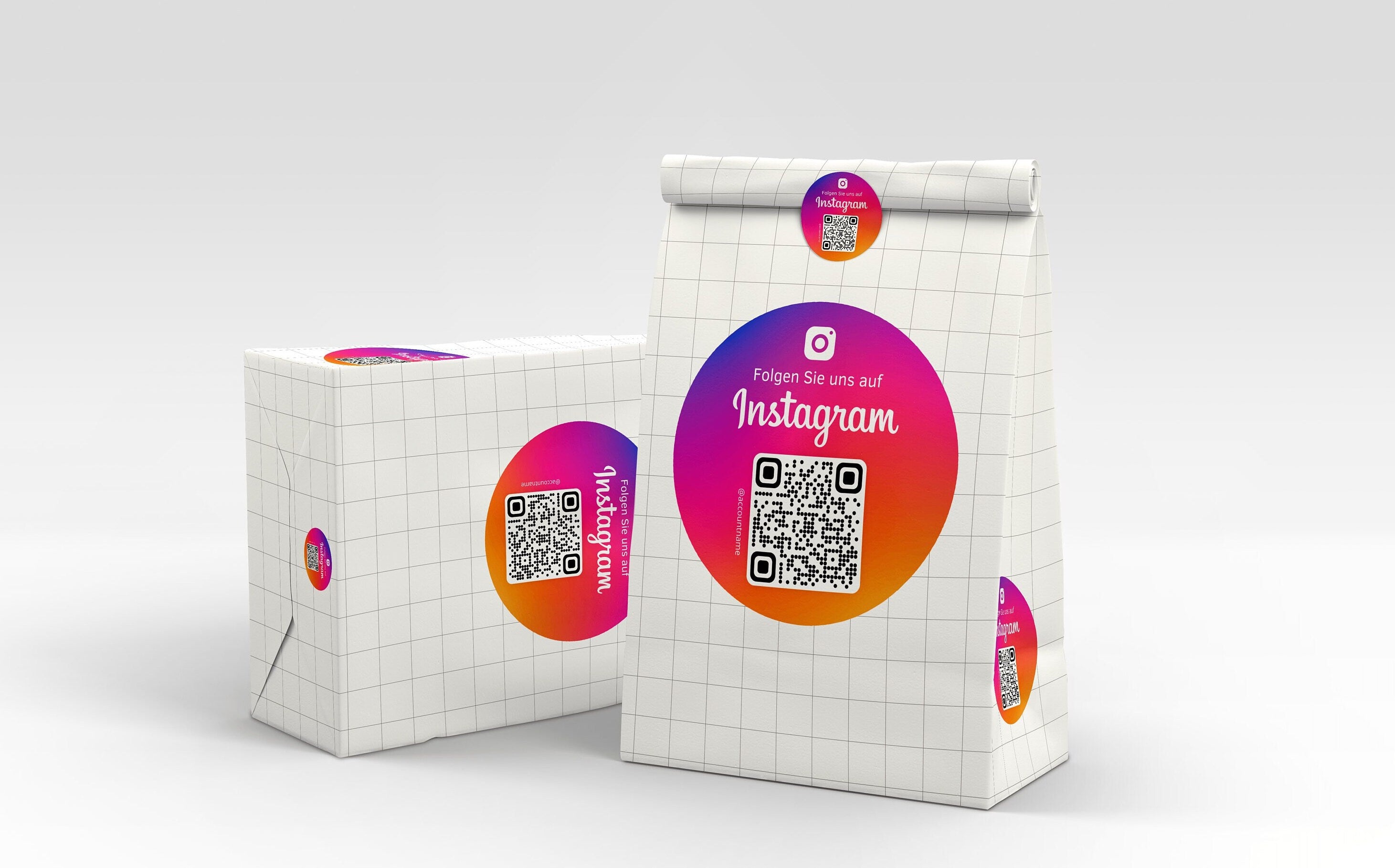 Instagram Follower QR-Code Sticker - Personalisierte Etiketten auf Rolle Classic - ReviewMe