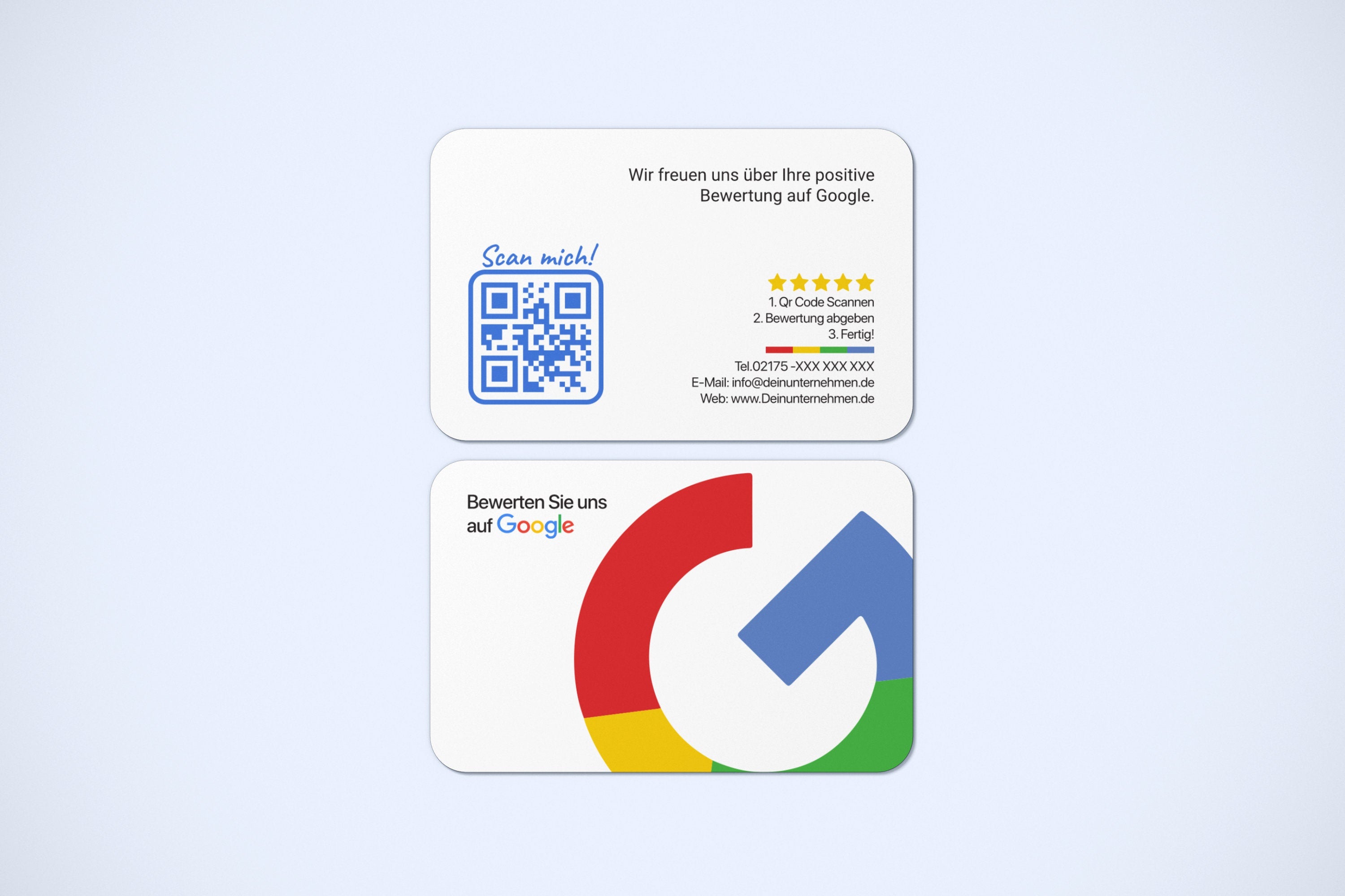 Bewerten Sie uns auf Google Visitenkarten - Modern - ReviewMe