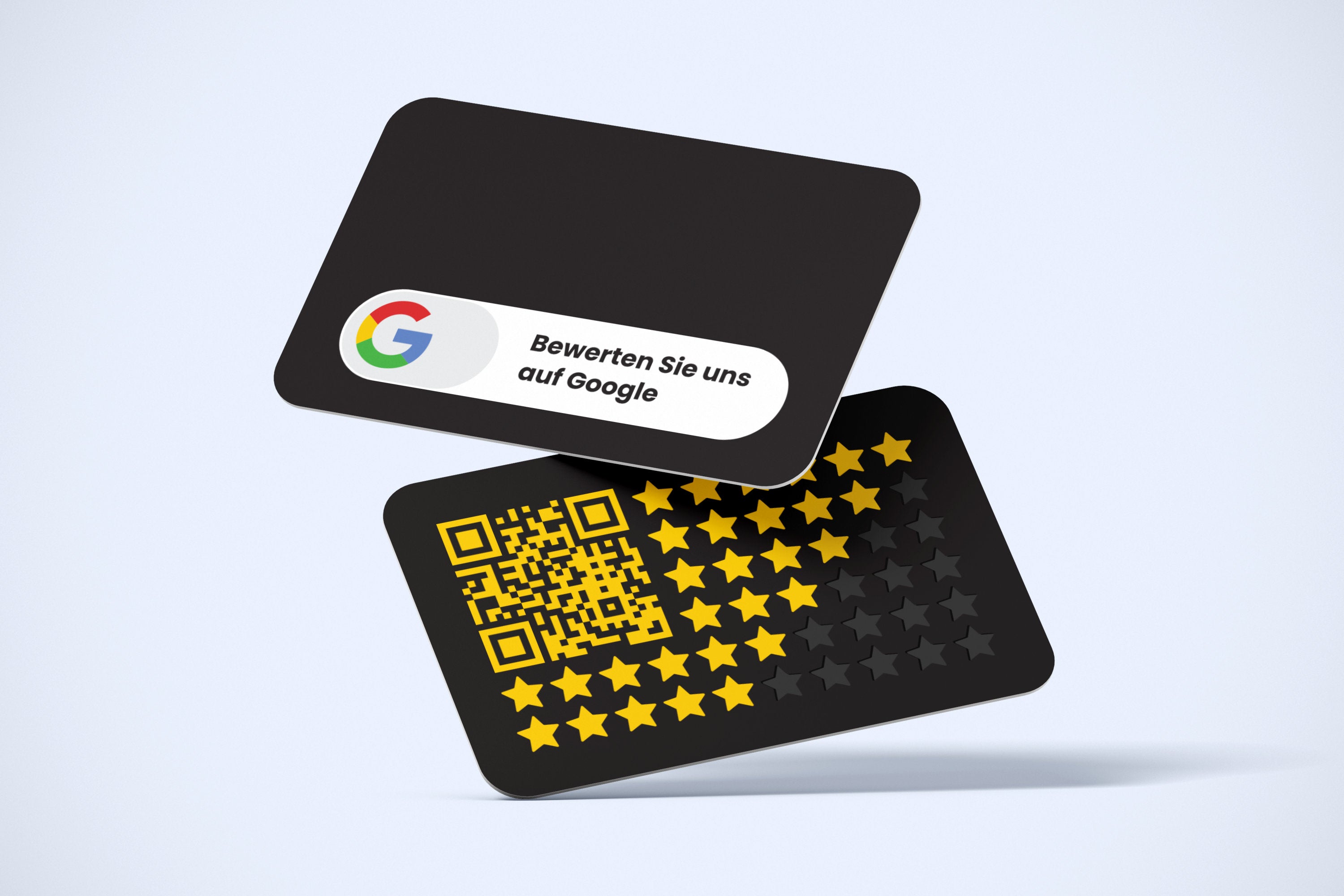 Google Bewertungskarten Schwarz mit QR-Code - ReviewMe