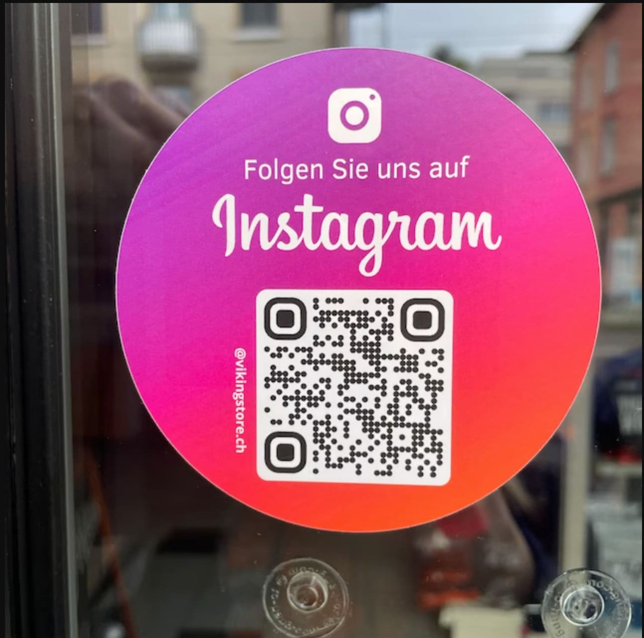 Scheibenaufkleber Instagram "Folgen Sie uns" mit QR-Code - ReviewMe