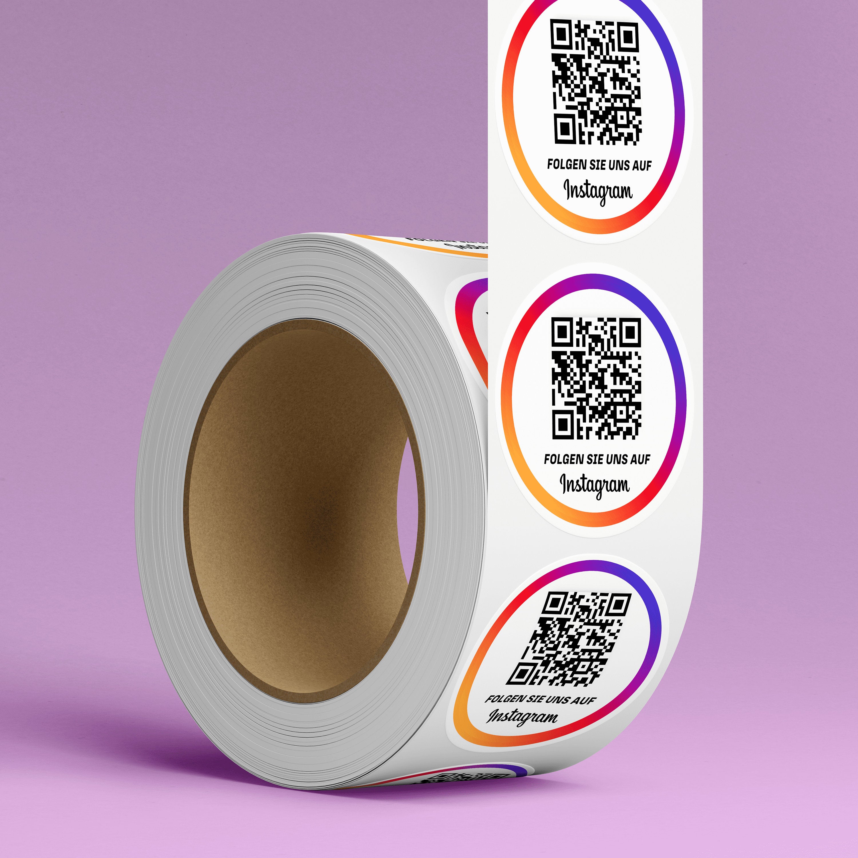 Instagram Follower QR-Code Sticker - Personalisierte Etiketten auf Rolle 3 - ReviewMe