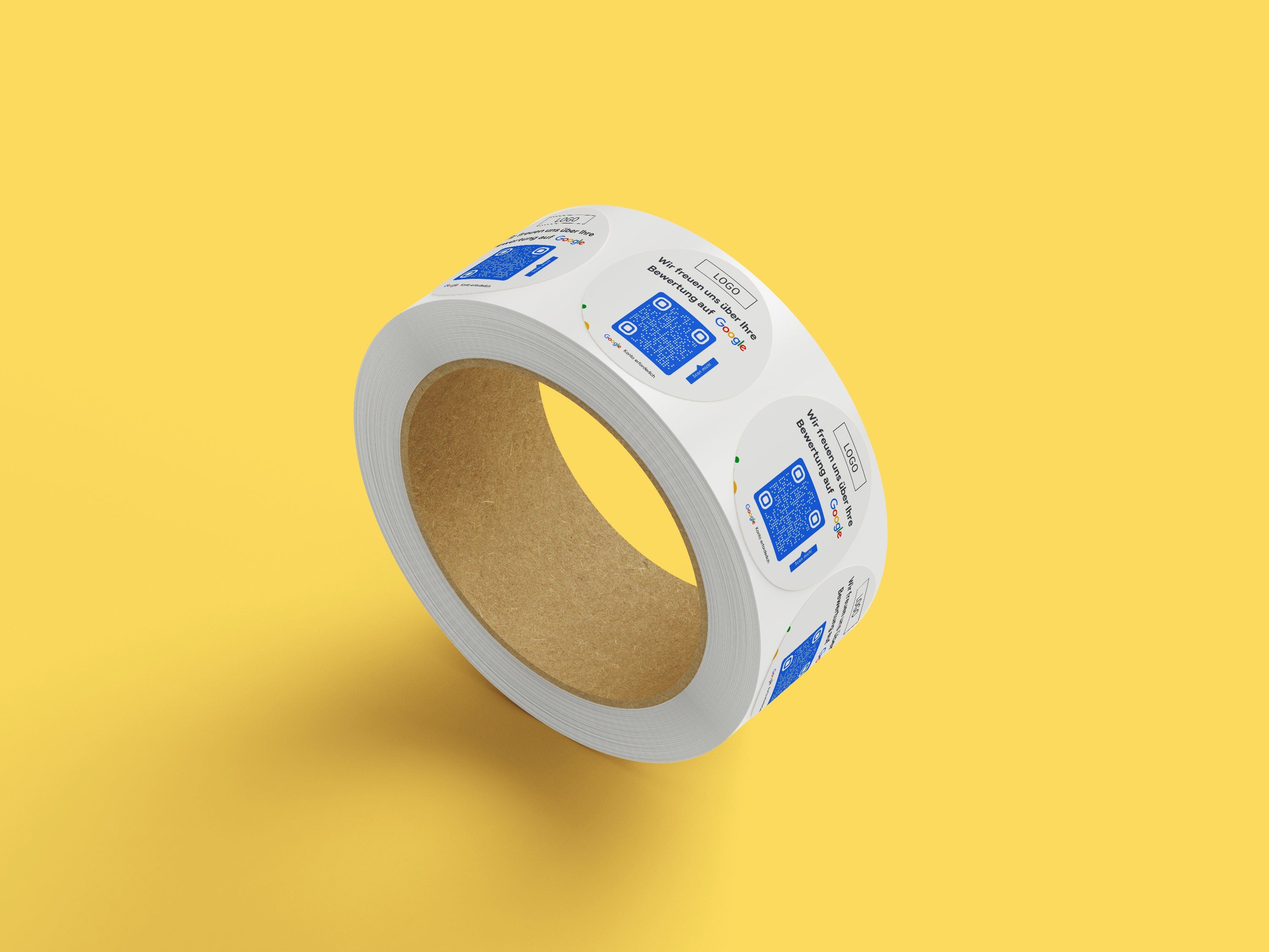 Google Bewertung Logo QR-Code Sticker - Personalisierte Etiketten auf Rolle Modern - ReviewMe