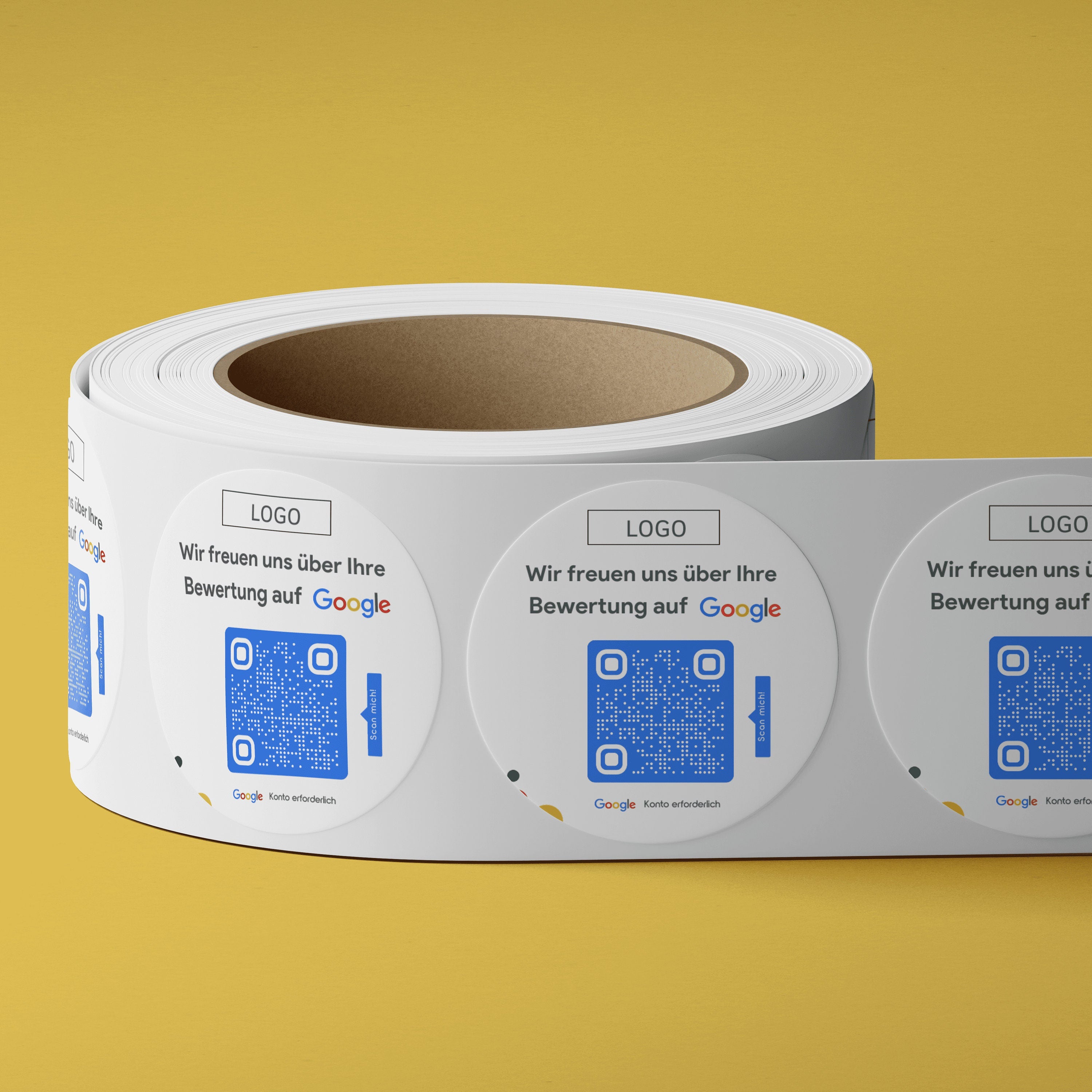 Google Bewertung Logo QR-Code Sticker - Personalisierte Etiketten auf Rolle Modern - ReviewMe