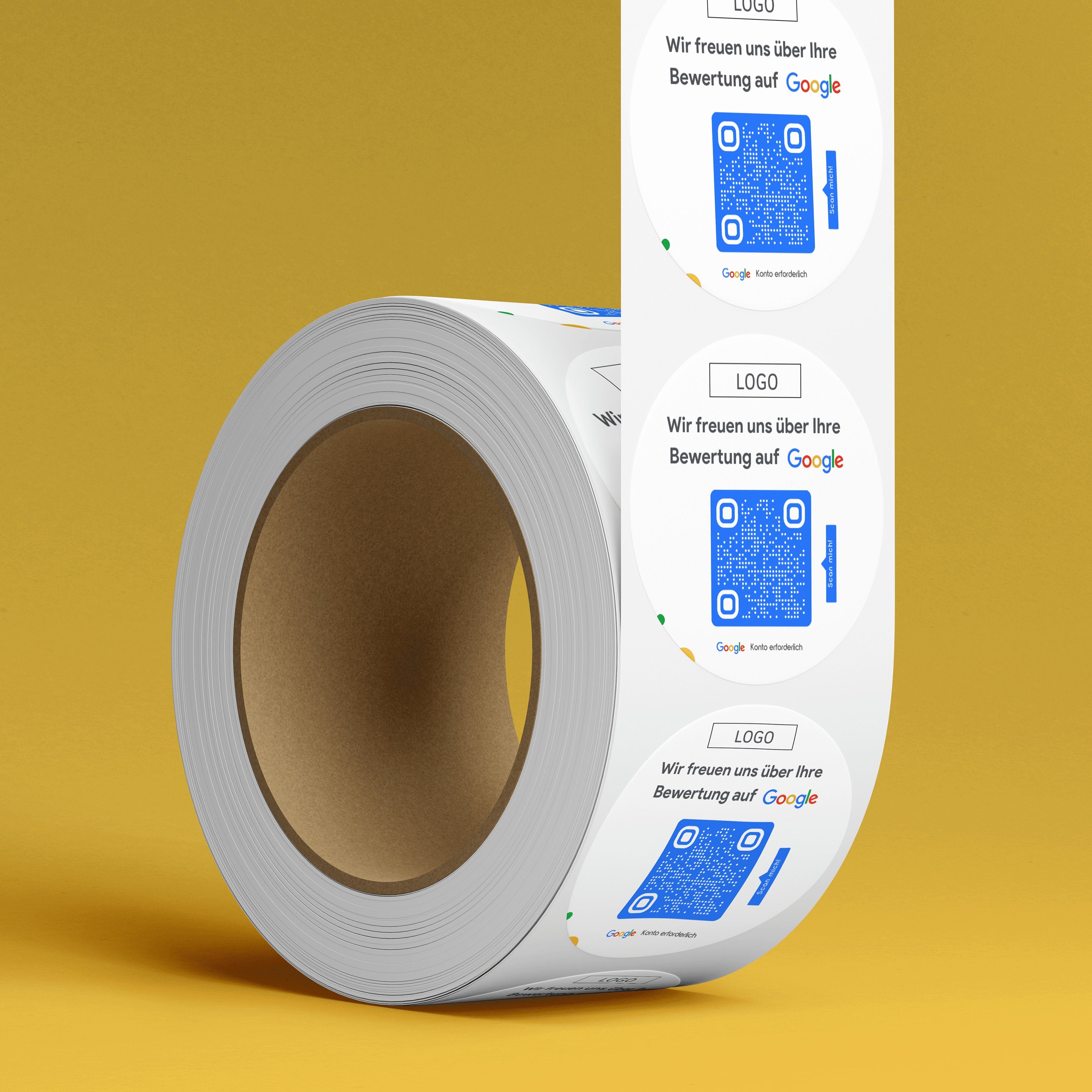 Google Bewertung Logo QR-Code Sticker - Personalisierte Etiketten auf Rolle Modern - ReviewMe