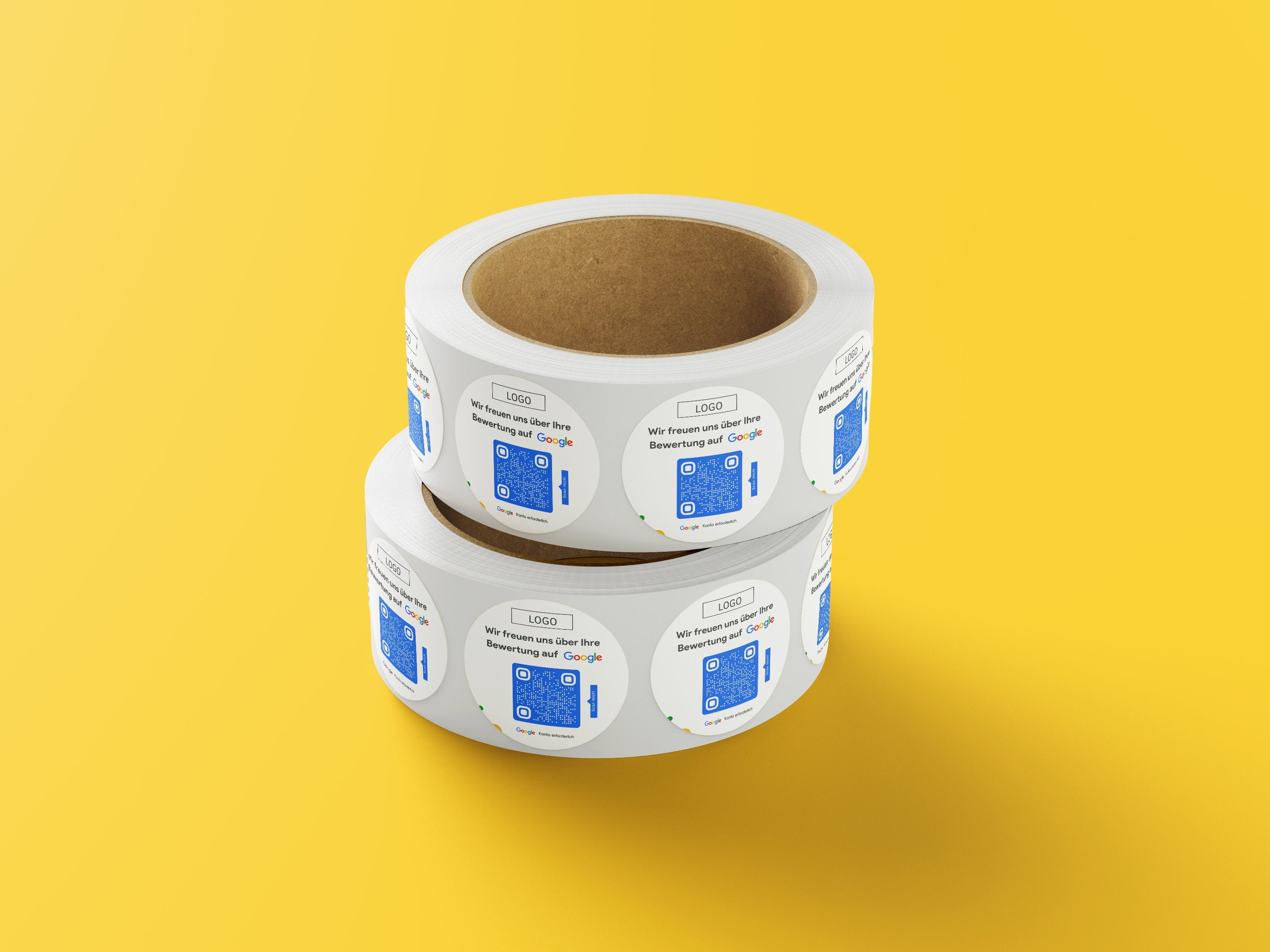 Google Bewertung Logo QR-Code Sticker - Personalisierte Etiketten auf Rolle Modern - ReviewMe