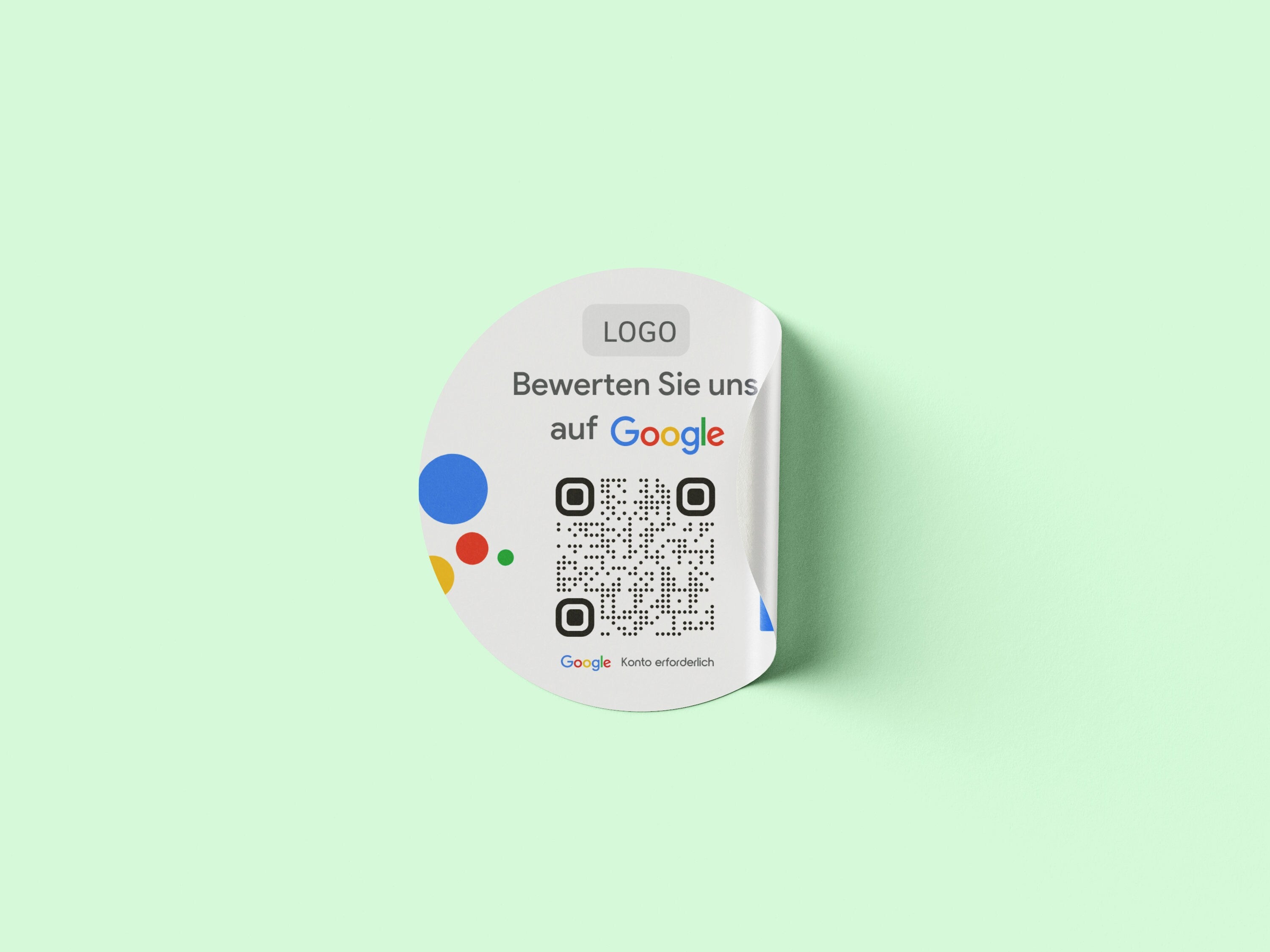 Google Bewertung Logo QR-Code Sticker - Personalisierte Etiketten auf Rolle Weiß mit Logo - ReviewMe