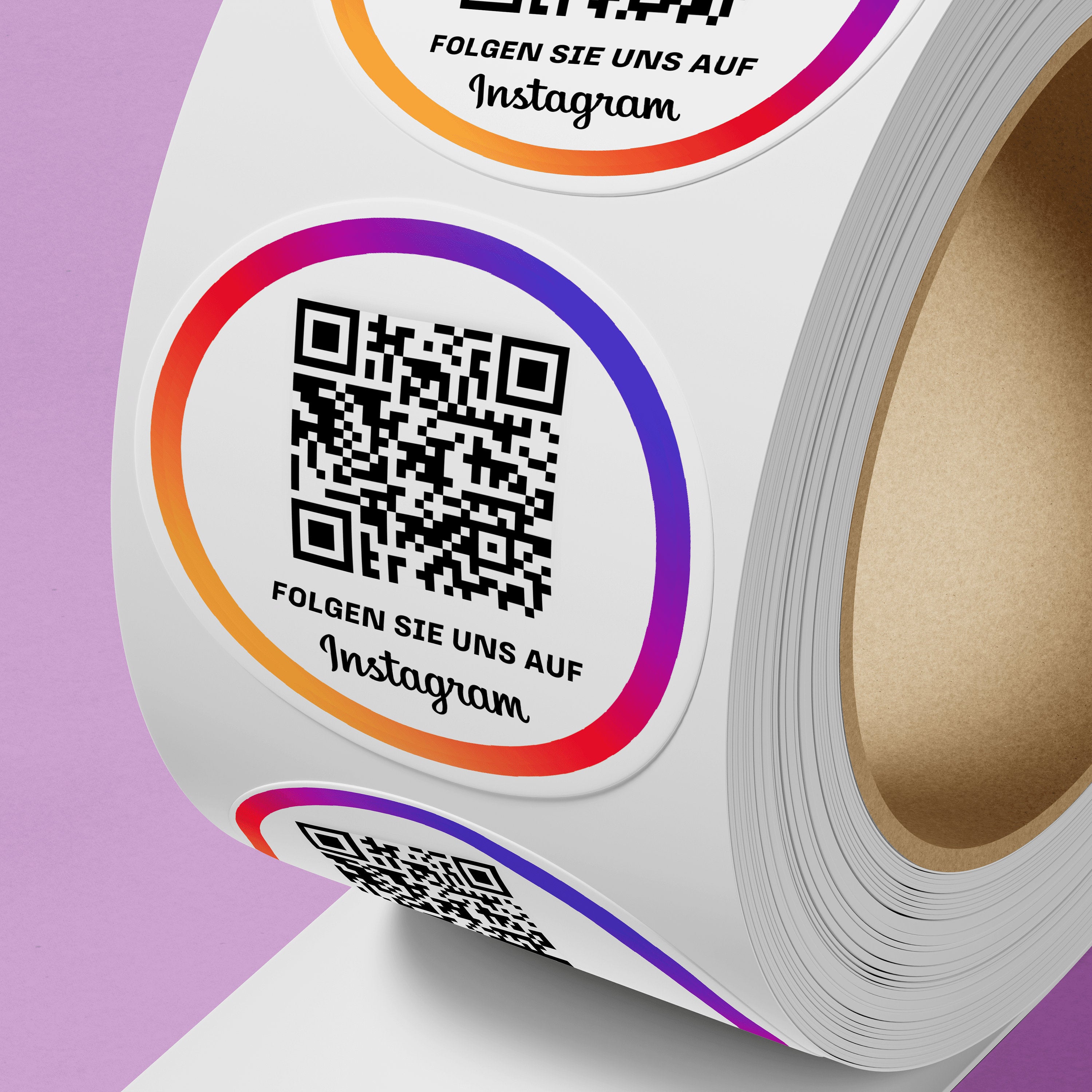 Instagram Follower QR-Code Sticker - Personalisierte Etiketten auf Rolle 3 - ReviewMe