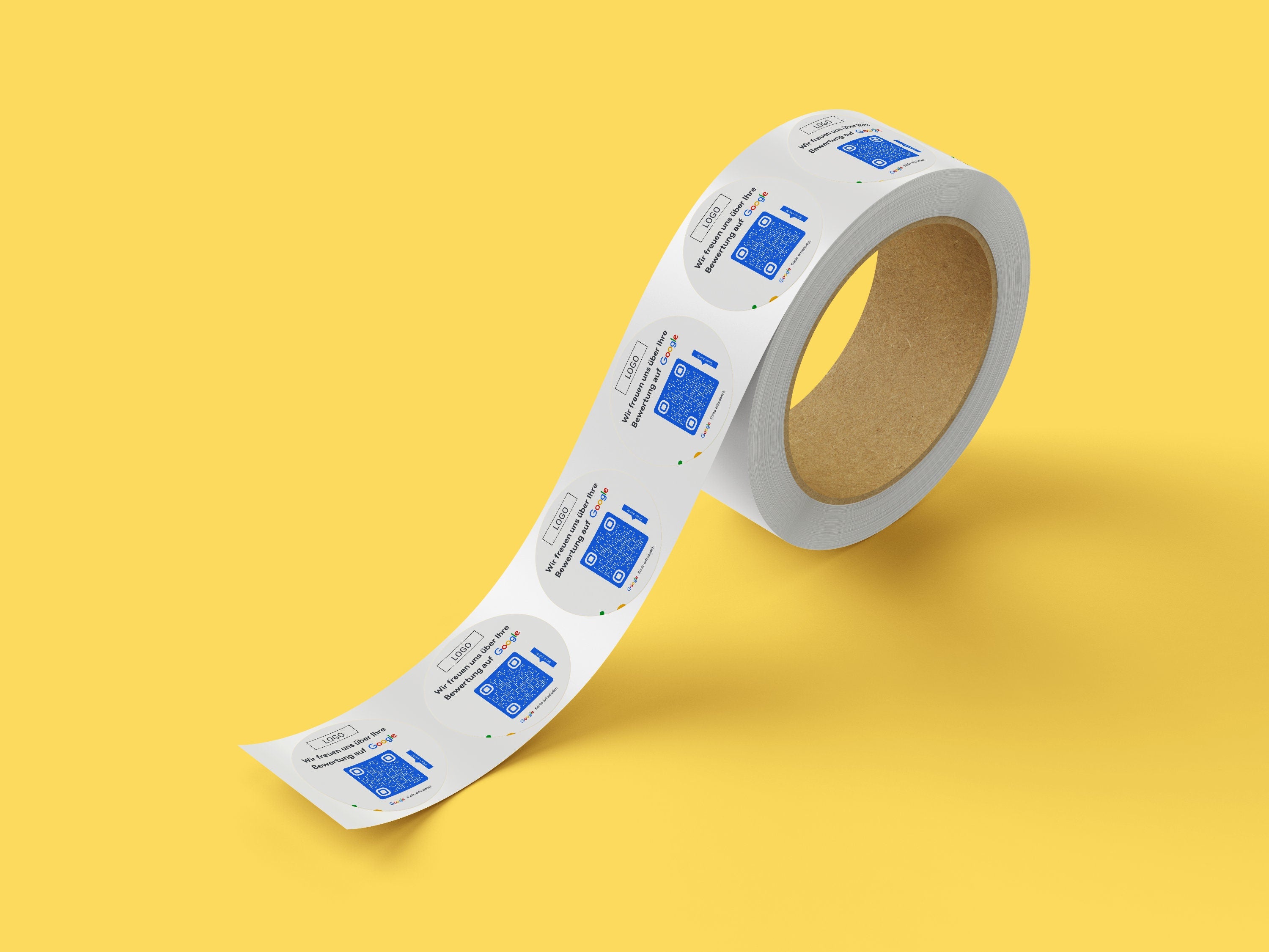 Google Bewertung Logo QR-Code Sticker - Personalisierte Etiketten auf Rolle Modern - ReviewMe
