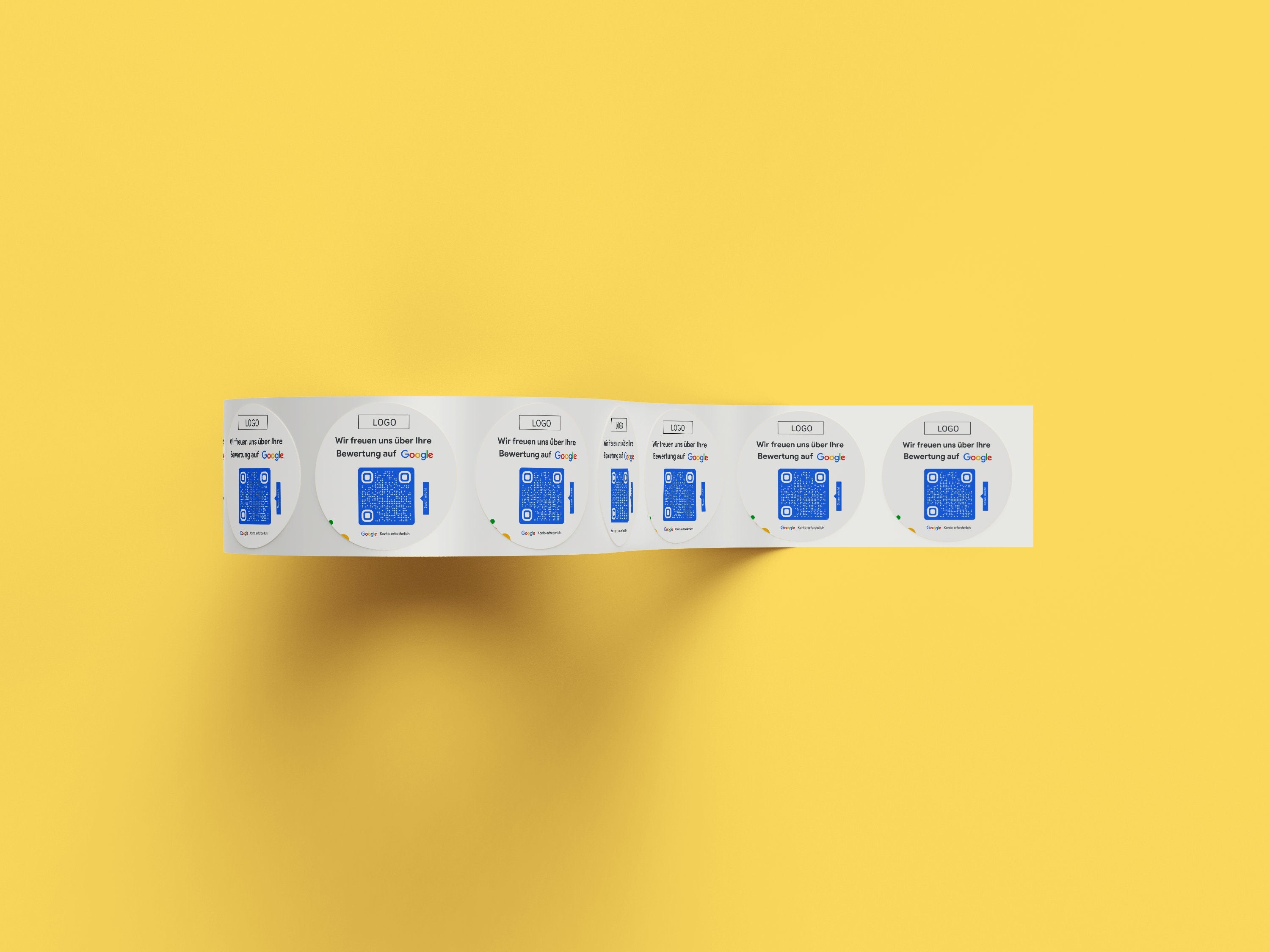 Google Bewertung Logo QR-Code Sticker - Personalisierte Etiketten auf Rolle Modern - ReviewMe