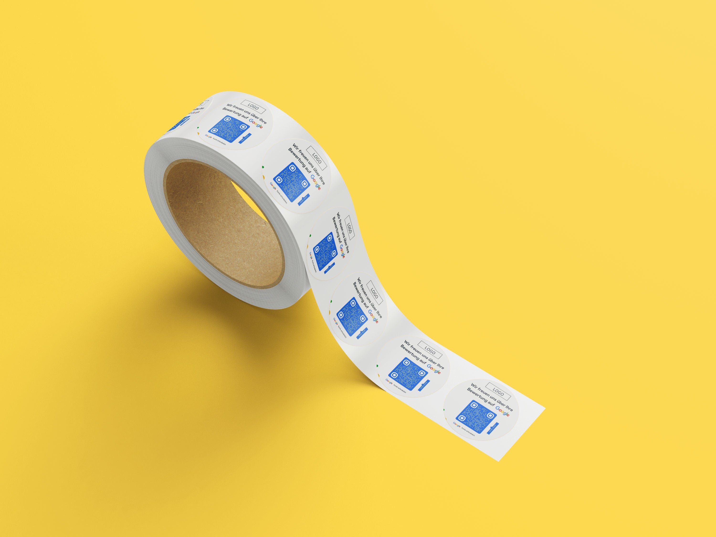 Google Bewertung Logo QR-Code Sticker - Personalisierte Etiketten auf Rolle Modern - ReviewMe