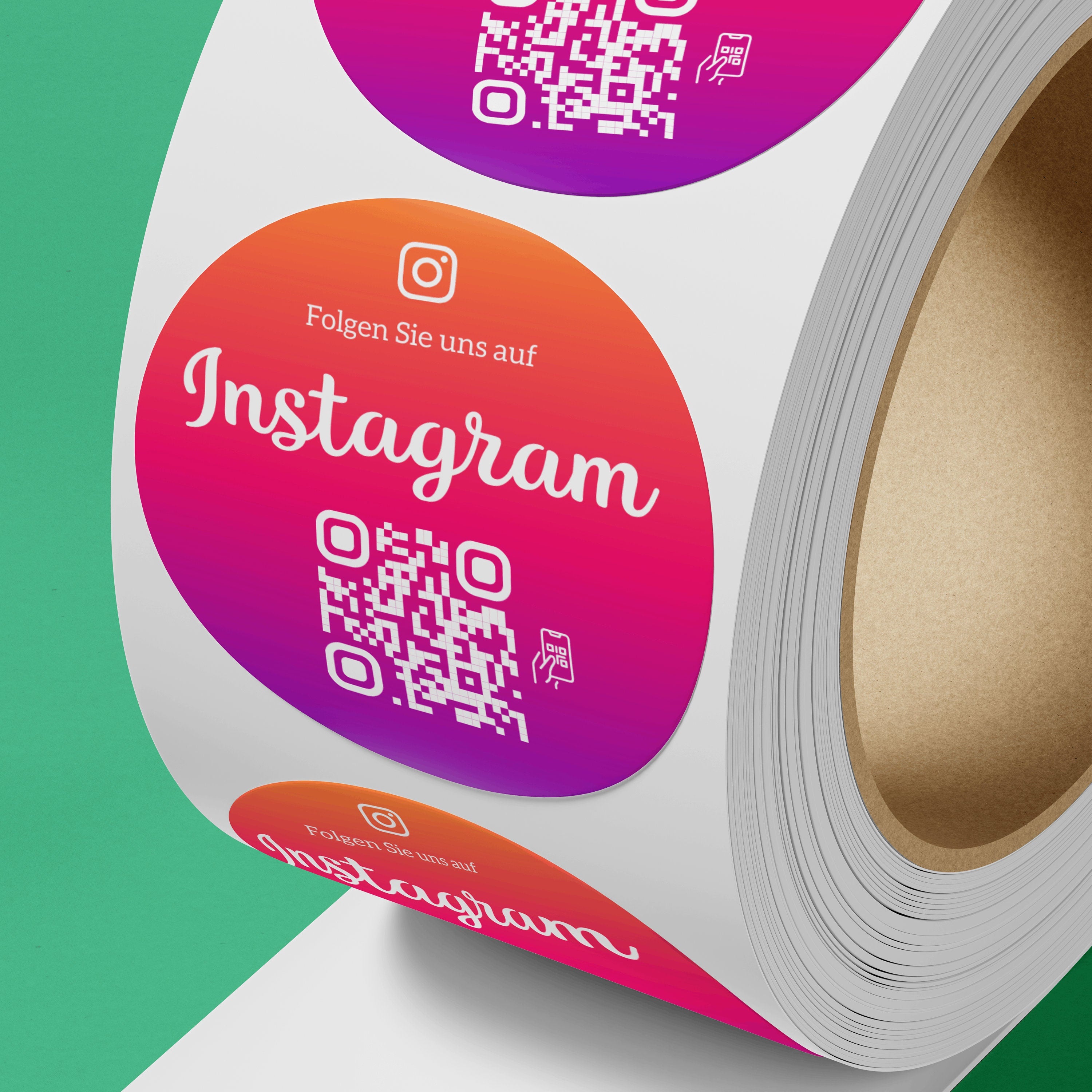 Instagram Follower QR-Code Sticker - Personalisierte Etiketten auf Rolle 2 - ReviewMe