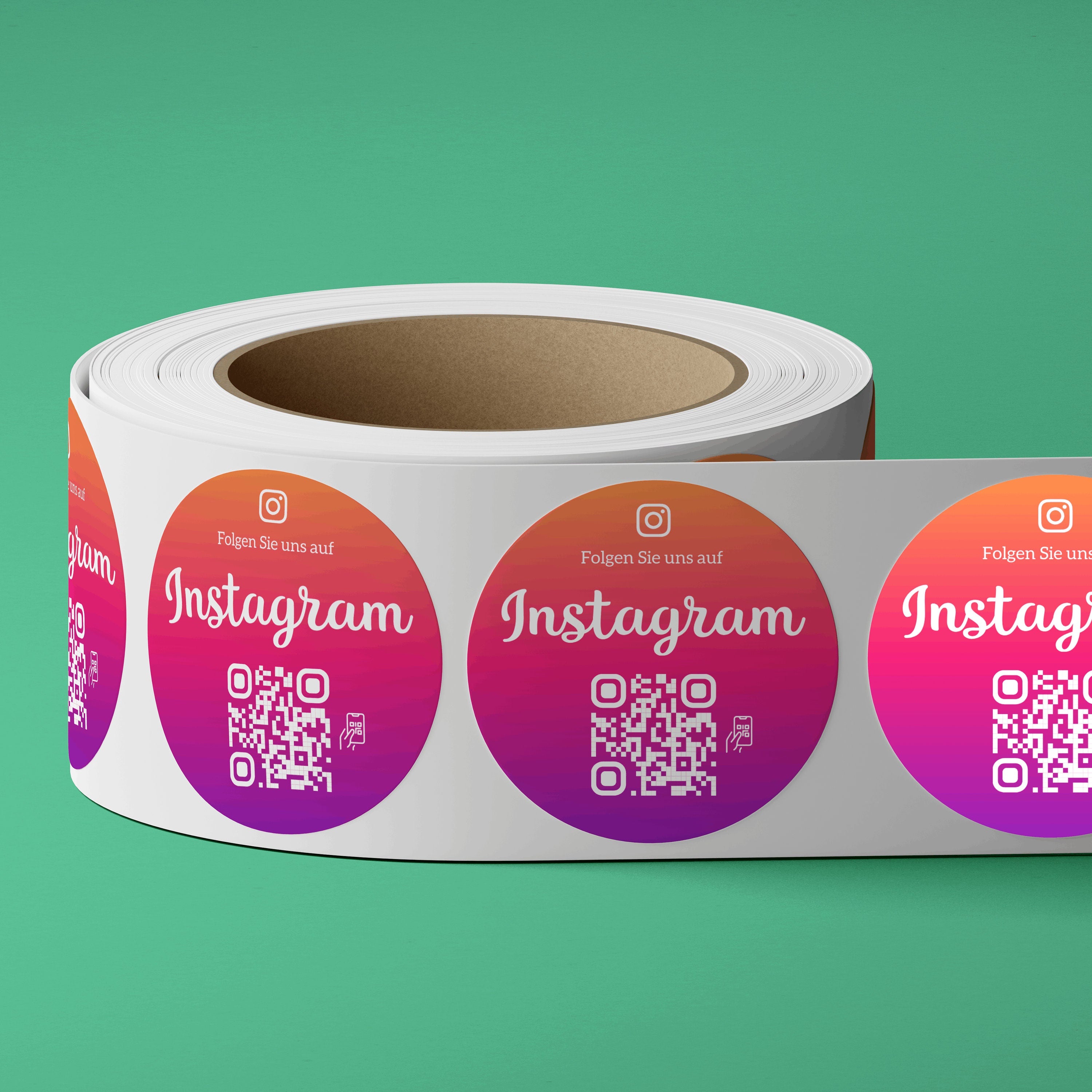 Instagram Follower QR-Code Sticker - Personalisierte Etiketten auf Rolle 2 - ReviewMe