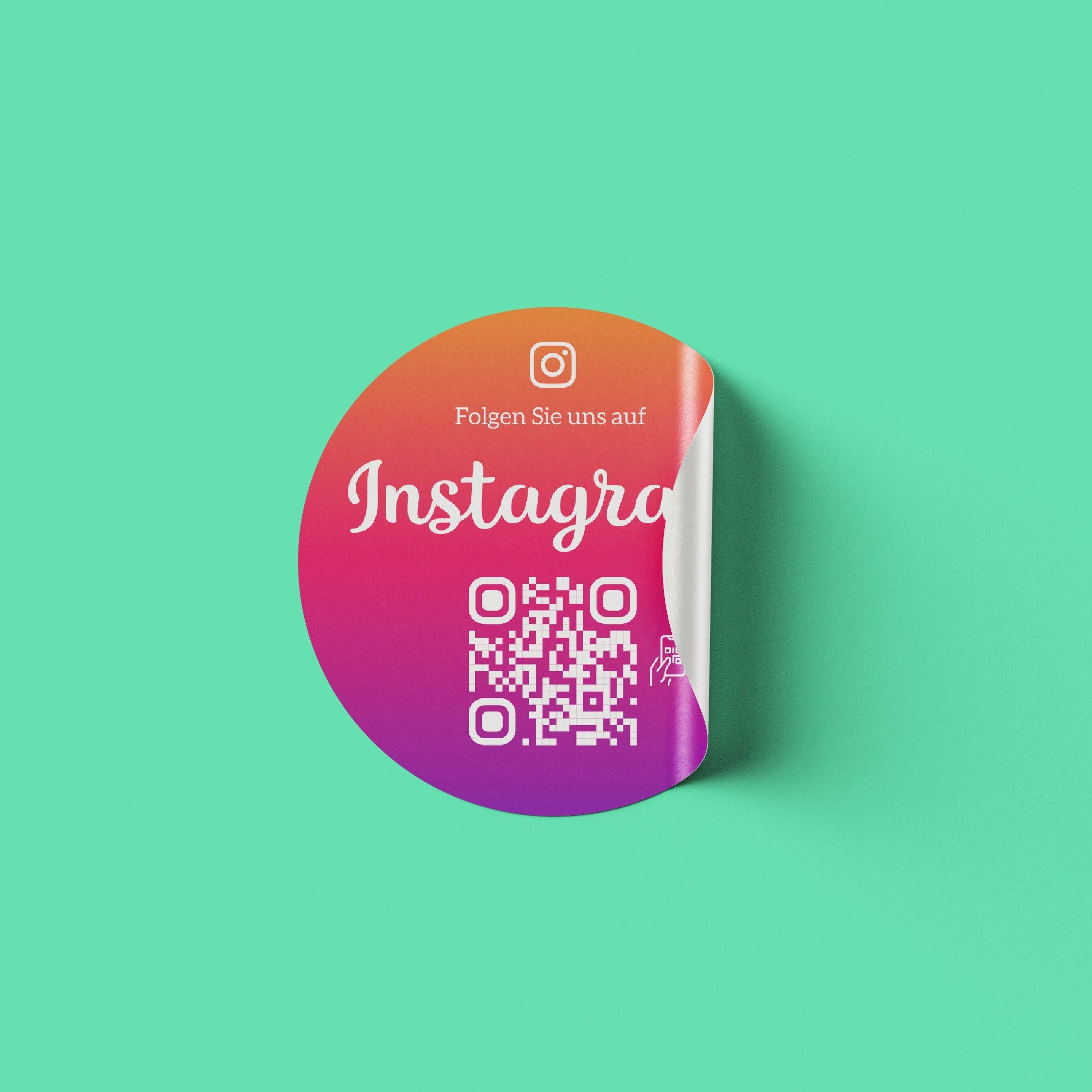 Instagram Follower QR-Code Sticker - Personalisierte Etiketten auf Rolle 2 - ReviewMe