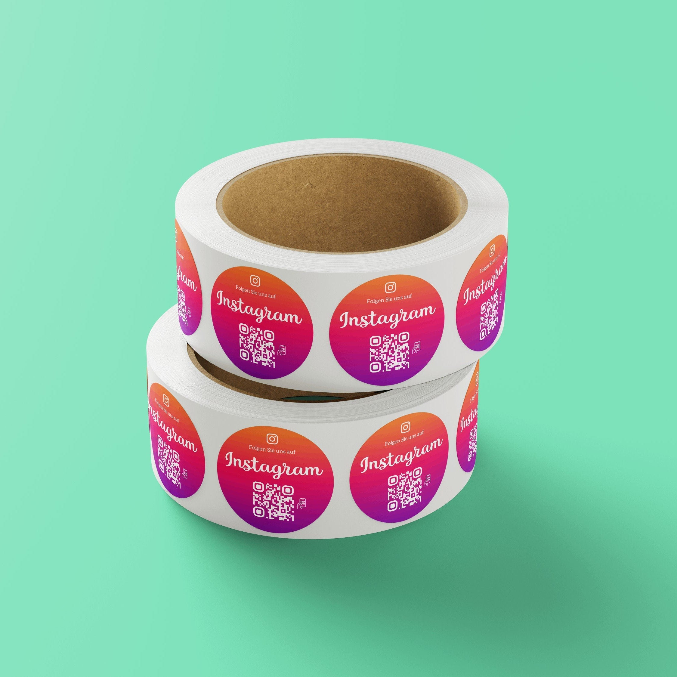 Instagram Follower QR-Code Sticker - Personalisierte Etiketten auf Rolle 2 - ReviewMe