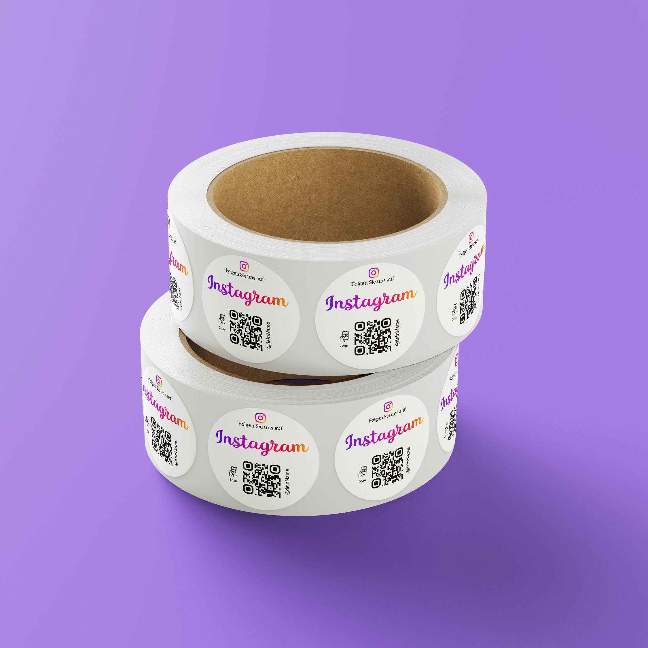 Instagram Follower QR-Code Sticker - Personalisierte Etiketten auf Rolle 1 - ReviewMe