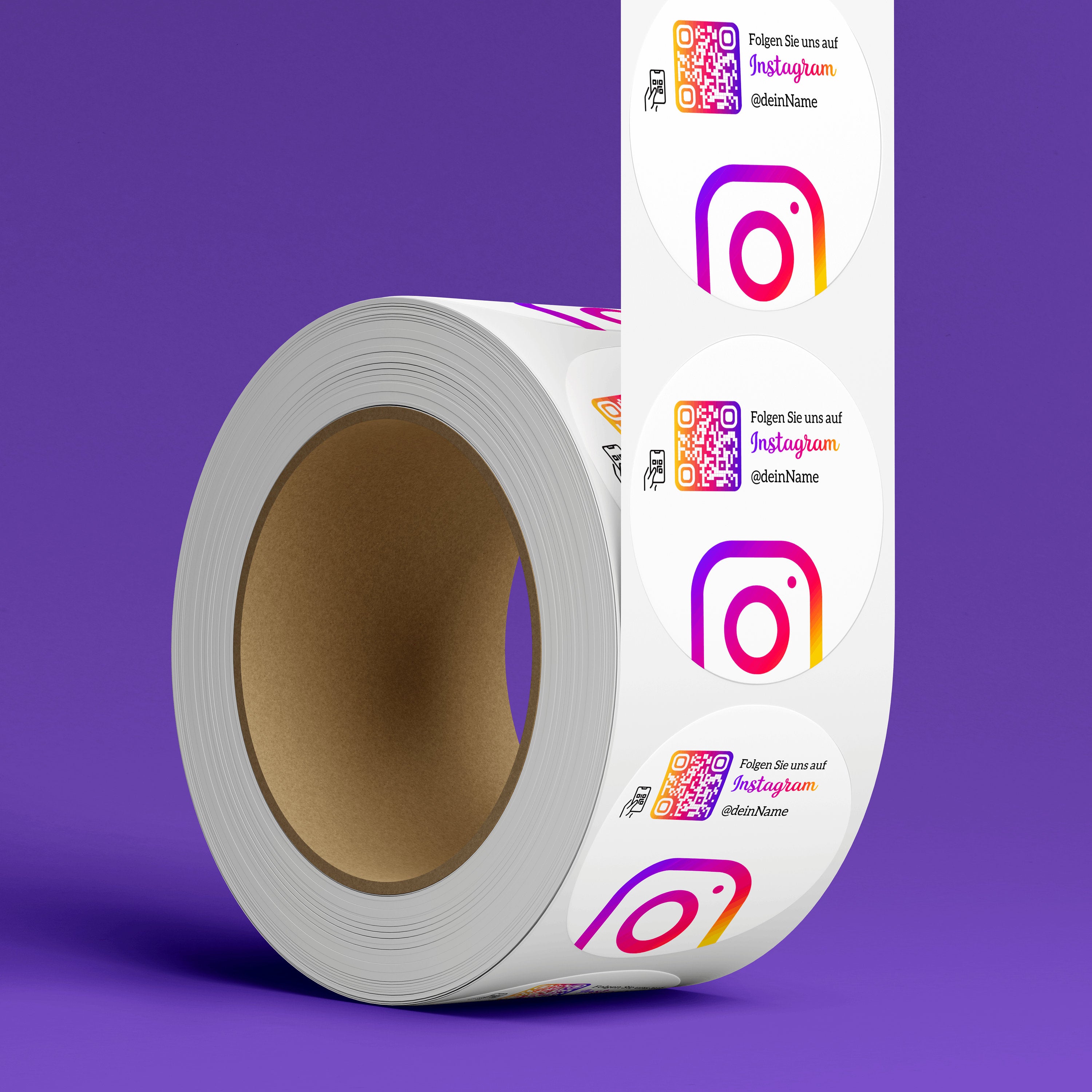 Instagram Follower QR-Code Sticker - Personalisierte Etiketten auf Rolle 4 - ReviewMe