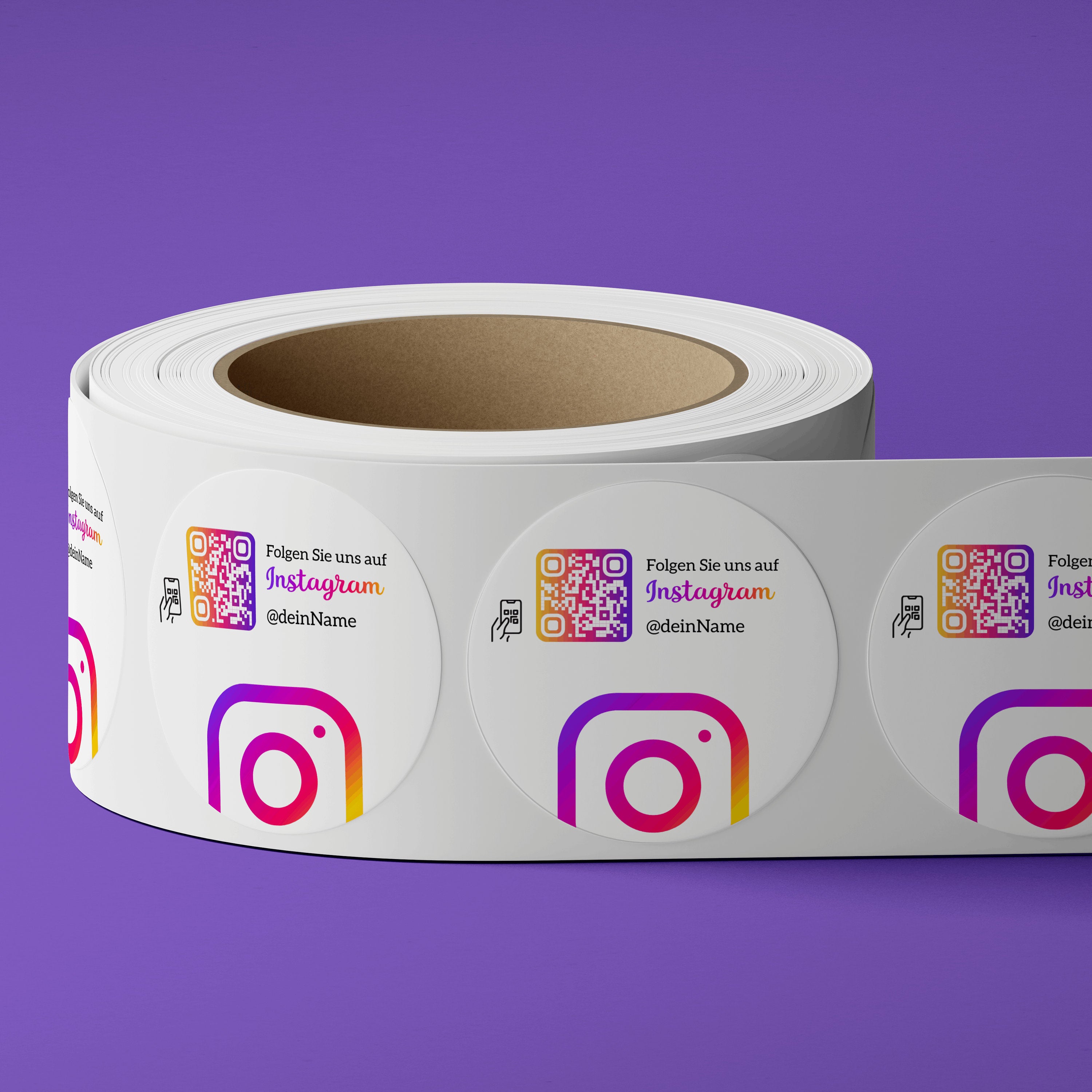 Instagram Follower QR-Code Sticker - Personalisierte Etiketten auf Rolle 4 - ReviewMe