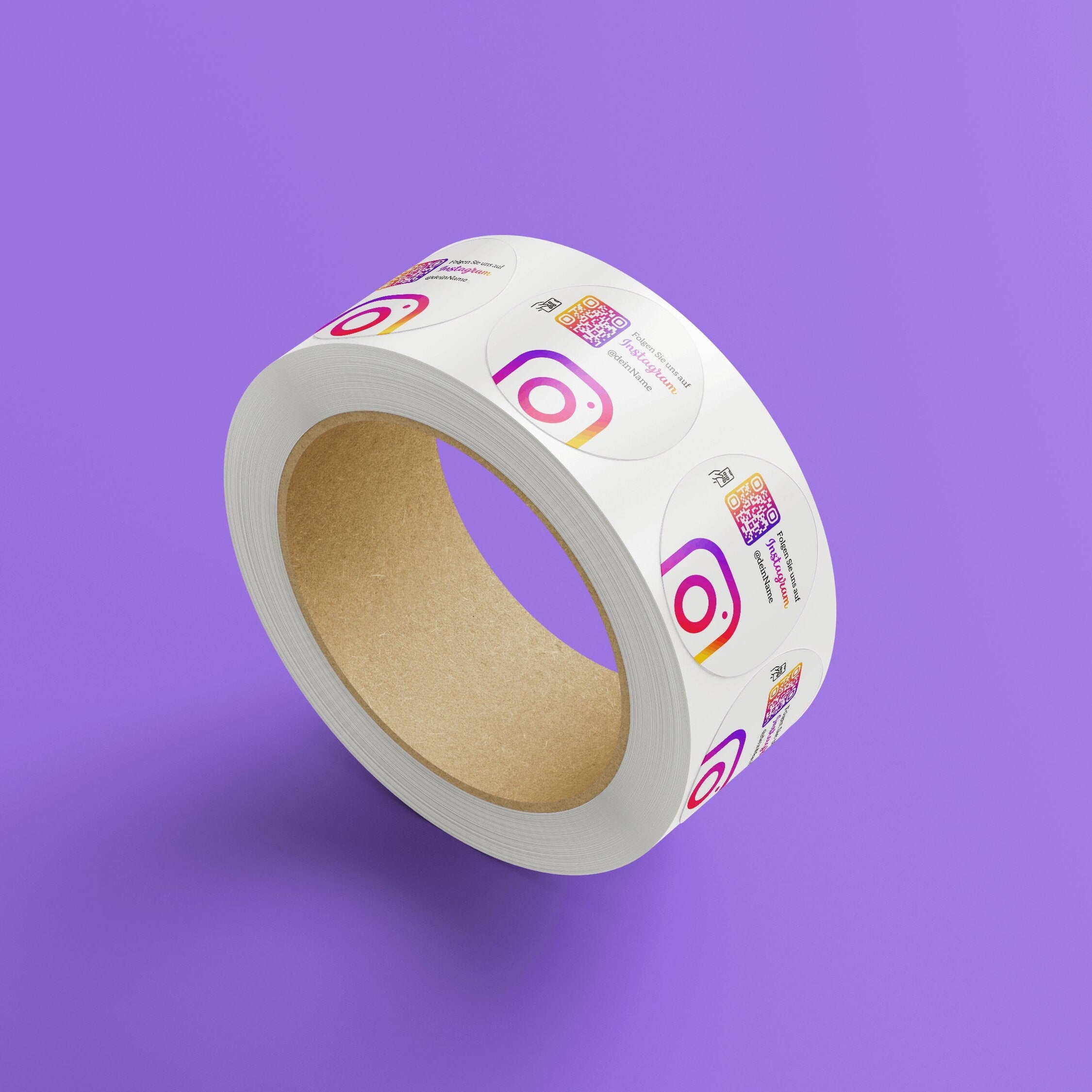Instagram Follower QR-Code Sticker - Personalisierte Etiketten auf Rolle 4 - ReviewMe