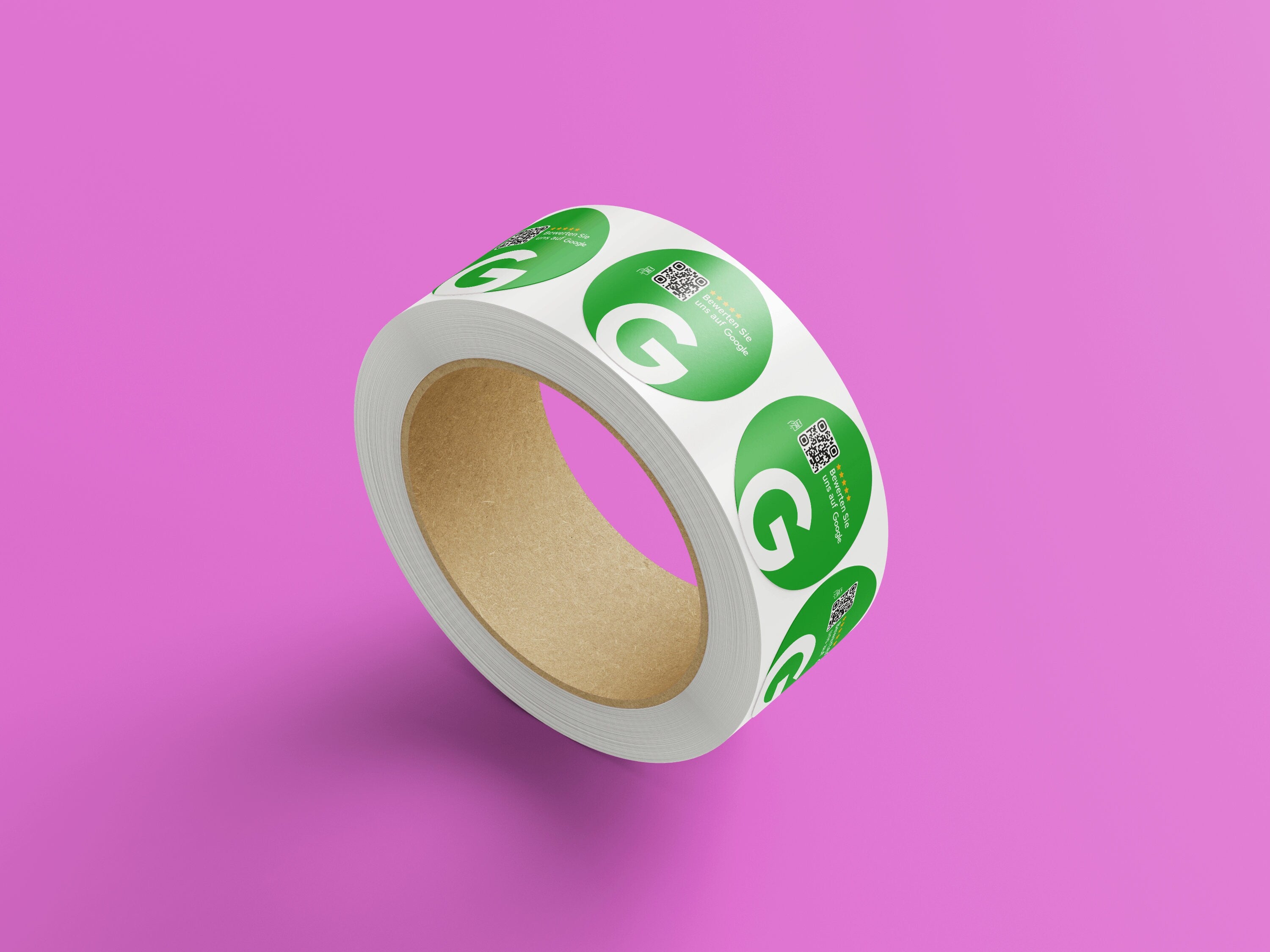 Google Bewertung QR-Code Sticker - Personalisierte Etiketten auf Rolle Grün - ReviewMe