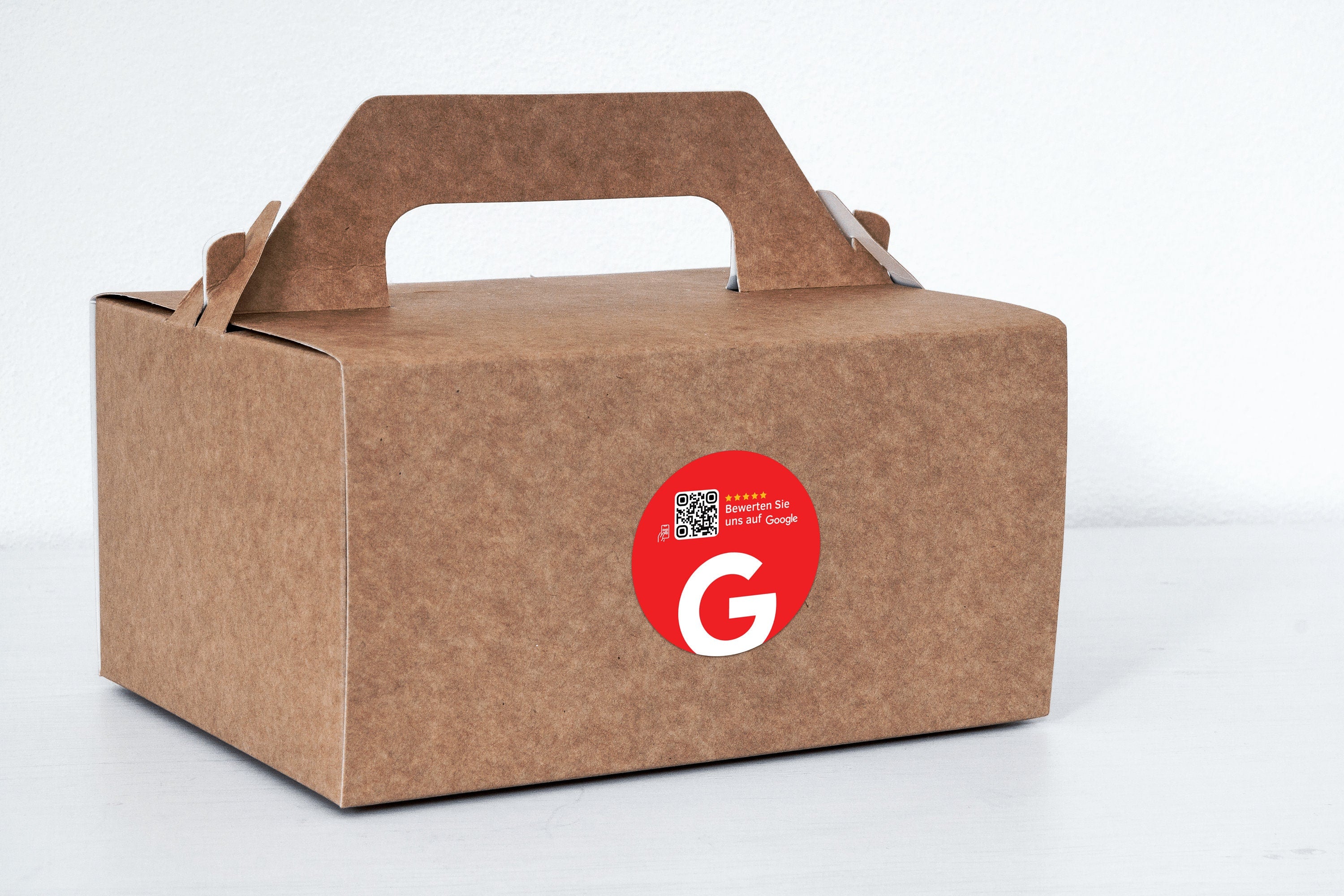 Google Bewertung QR-Code Sticker - Personalisierte Etiketten auf Rolle Rot - ReviewMe