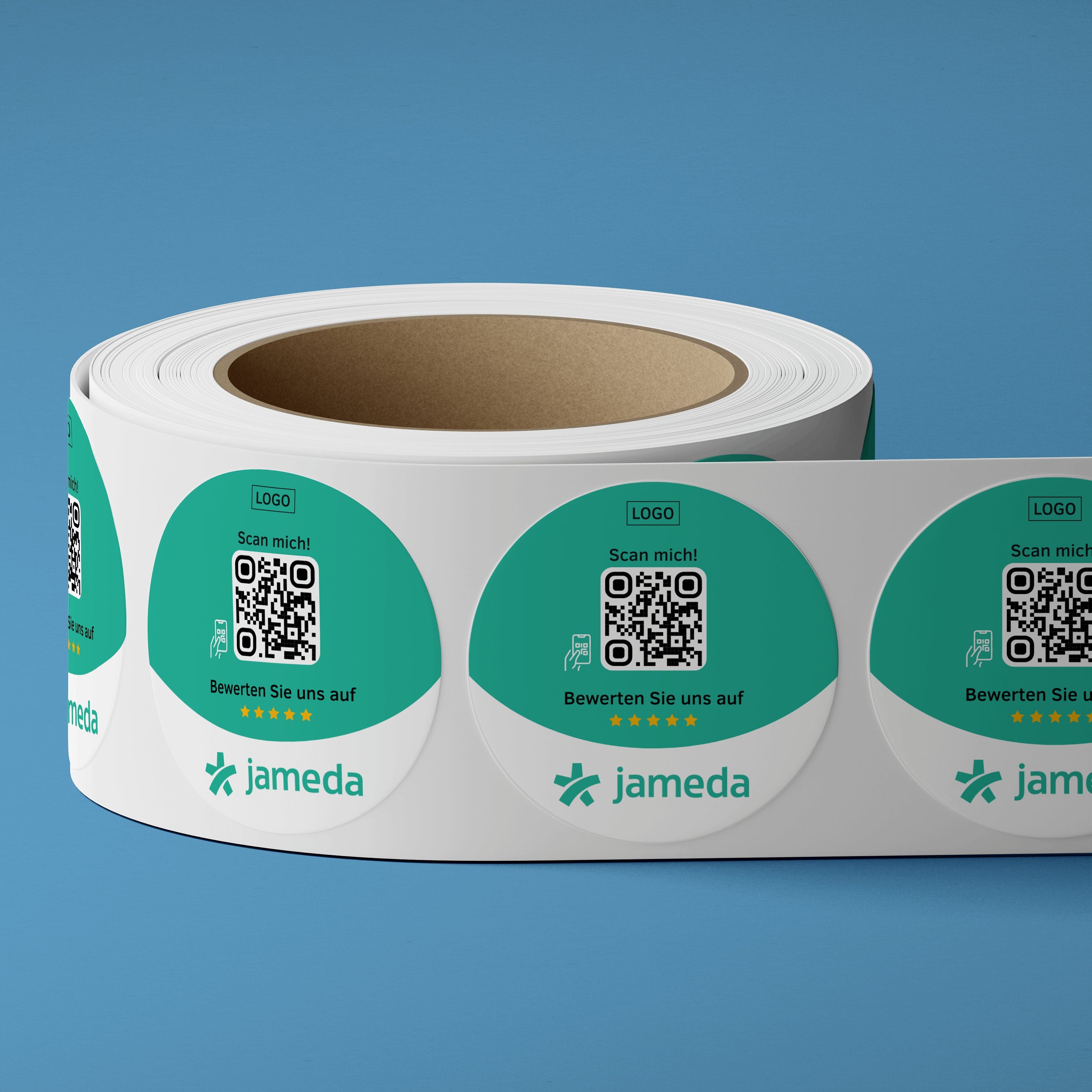 Jameda Bewertung QR-Code Sticker - Personalisierte Etiketten auf Rolle - ReviewMe