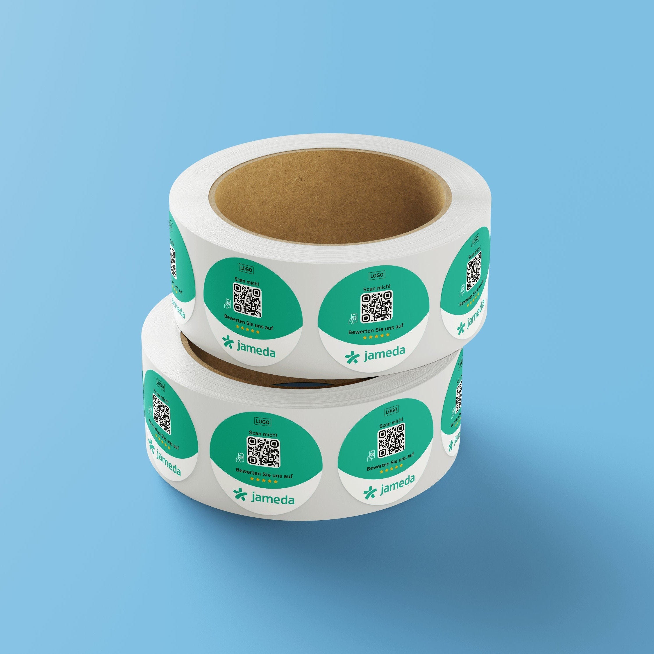 Jameda Bewertung QR-Code Sticker - Personalisierte Etiketten auf Rolle - ReviewMe