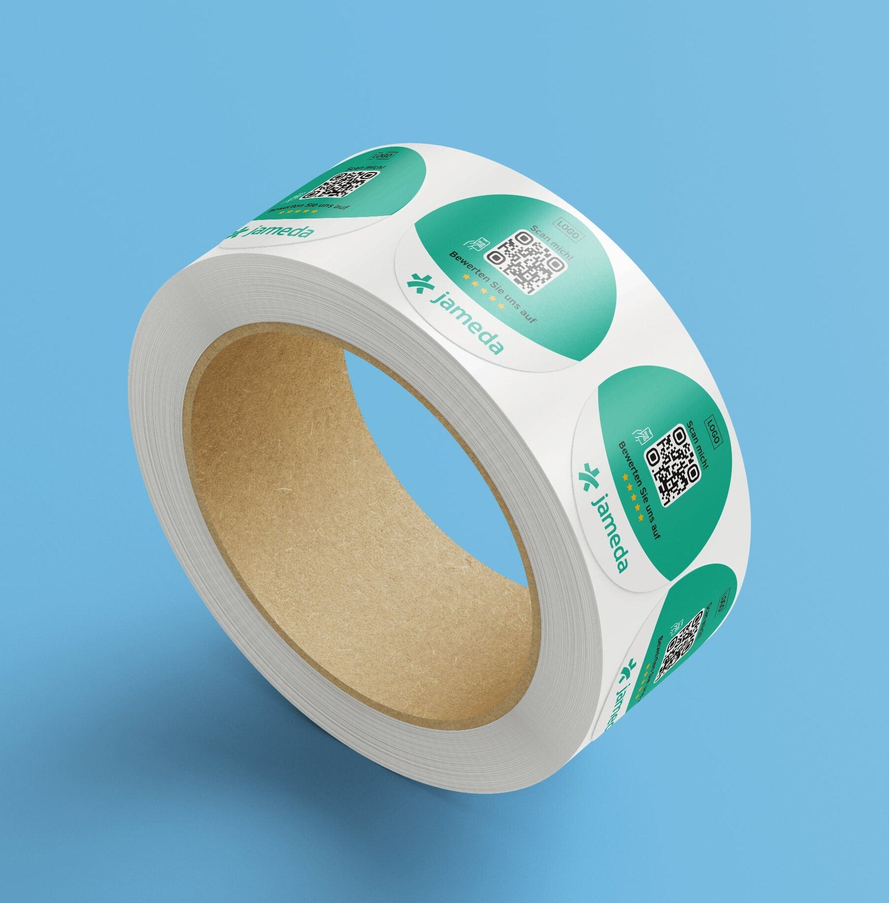 Jameda Bewertung QR-Code Sticker - Personalisierte Etiketten auf Rolle - ReviewMe