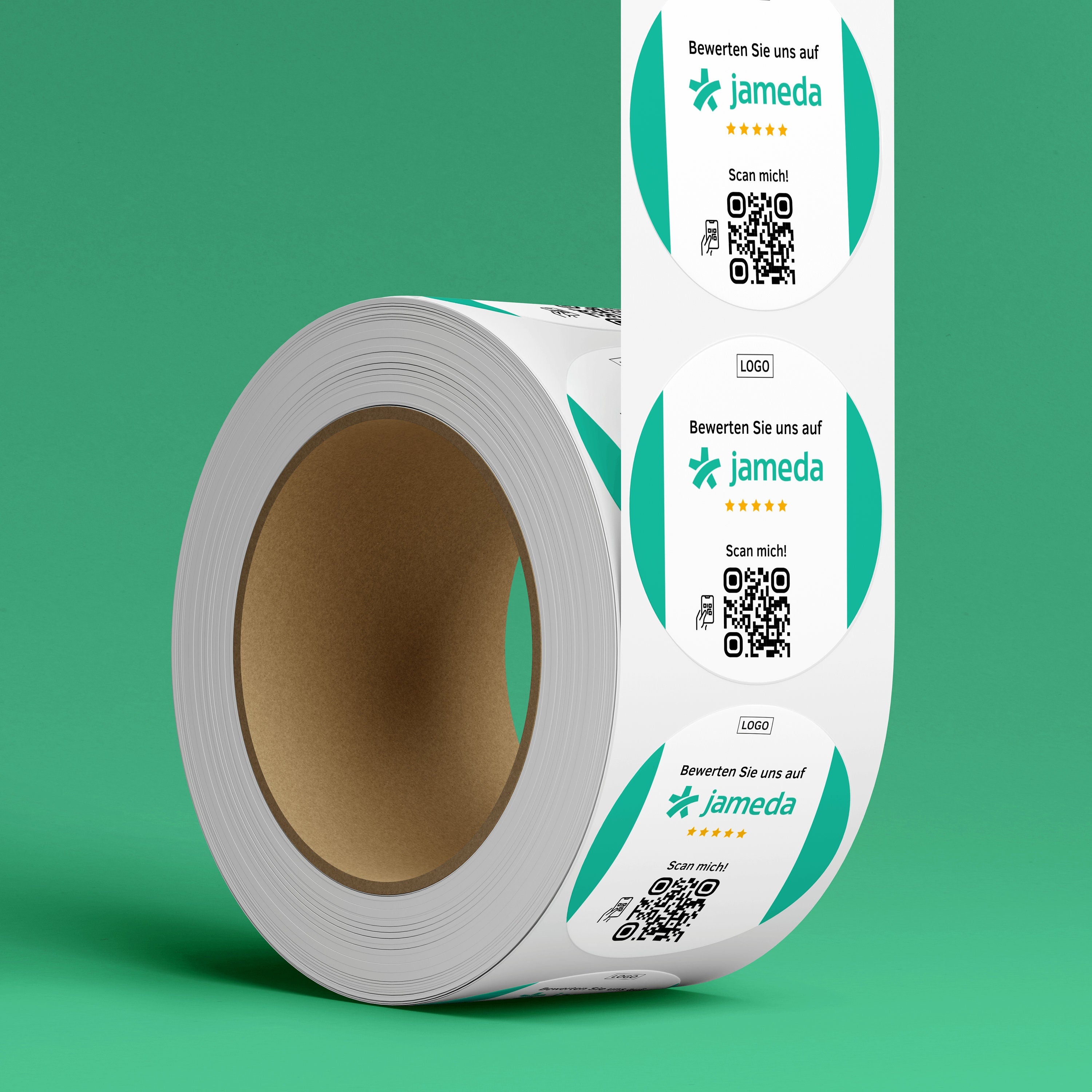 Jameda Bewertung QR-Code Sticker - Personalisierte Etiketten auf Rolle 1 - ReviewMe