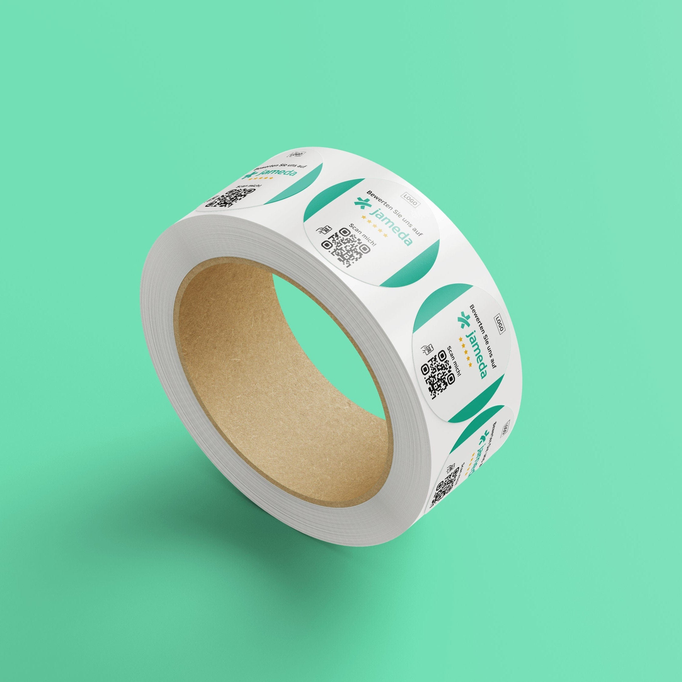 Jameda Bewertung QR-Code Sticker - Personalisierte Etiketten auf Rolle 1 - ReviewMe