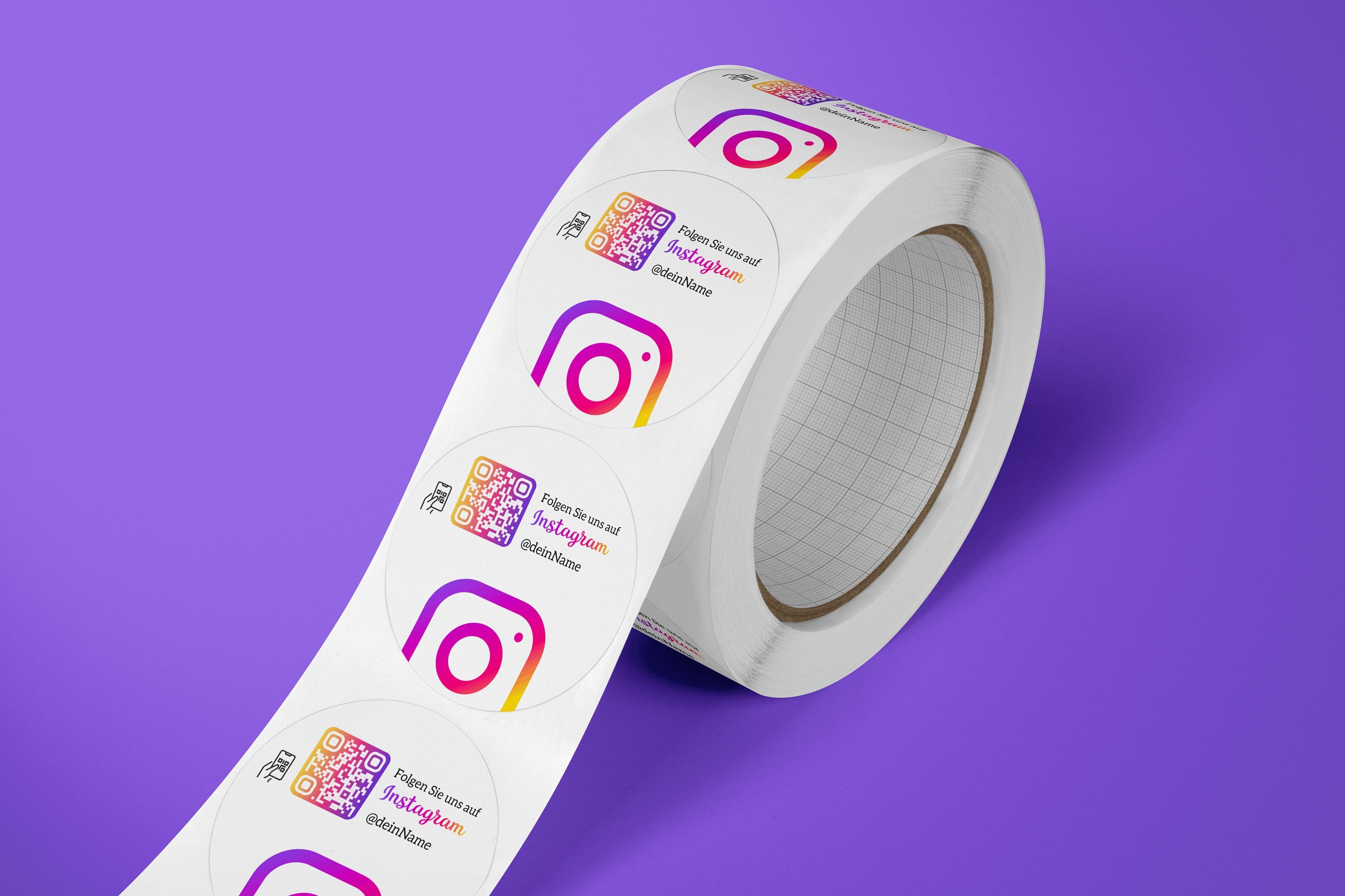 Instagram Follower QR-Code Sticker - Personalisierte Etiketten auf Rolle 4 - ReviewMe