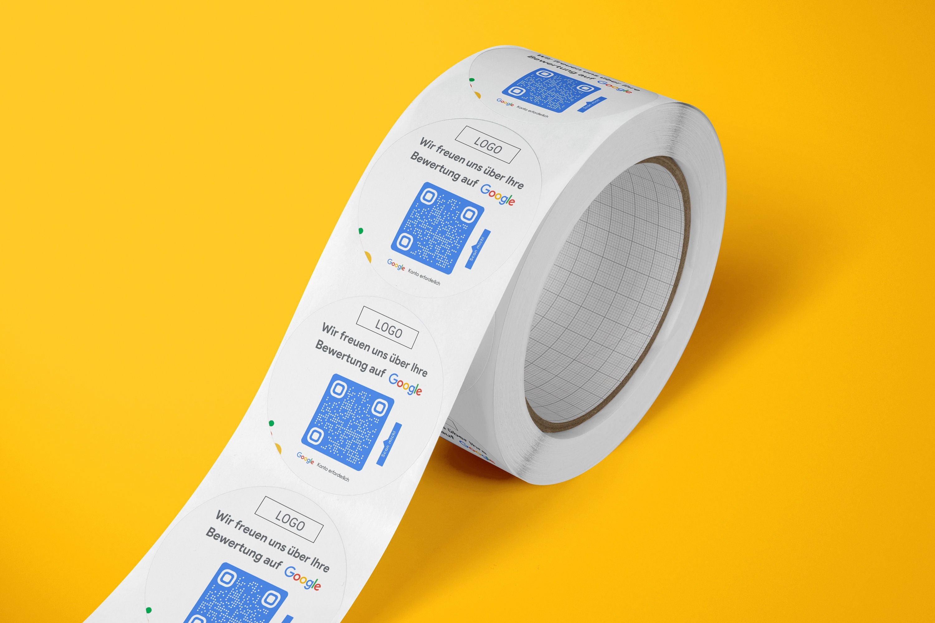 Google Bewertung Logo QR-Code Sticker - Personalisierte Etiketten auf Rolle Modern - ReviewMe