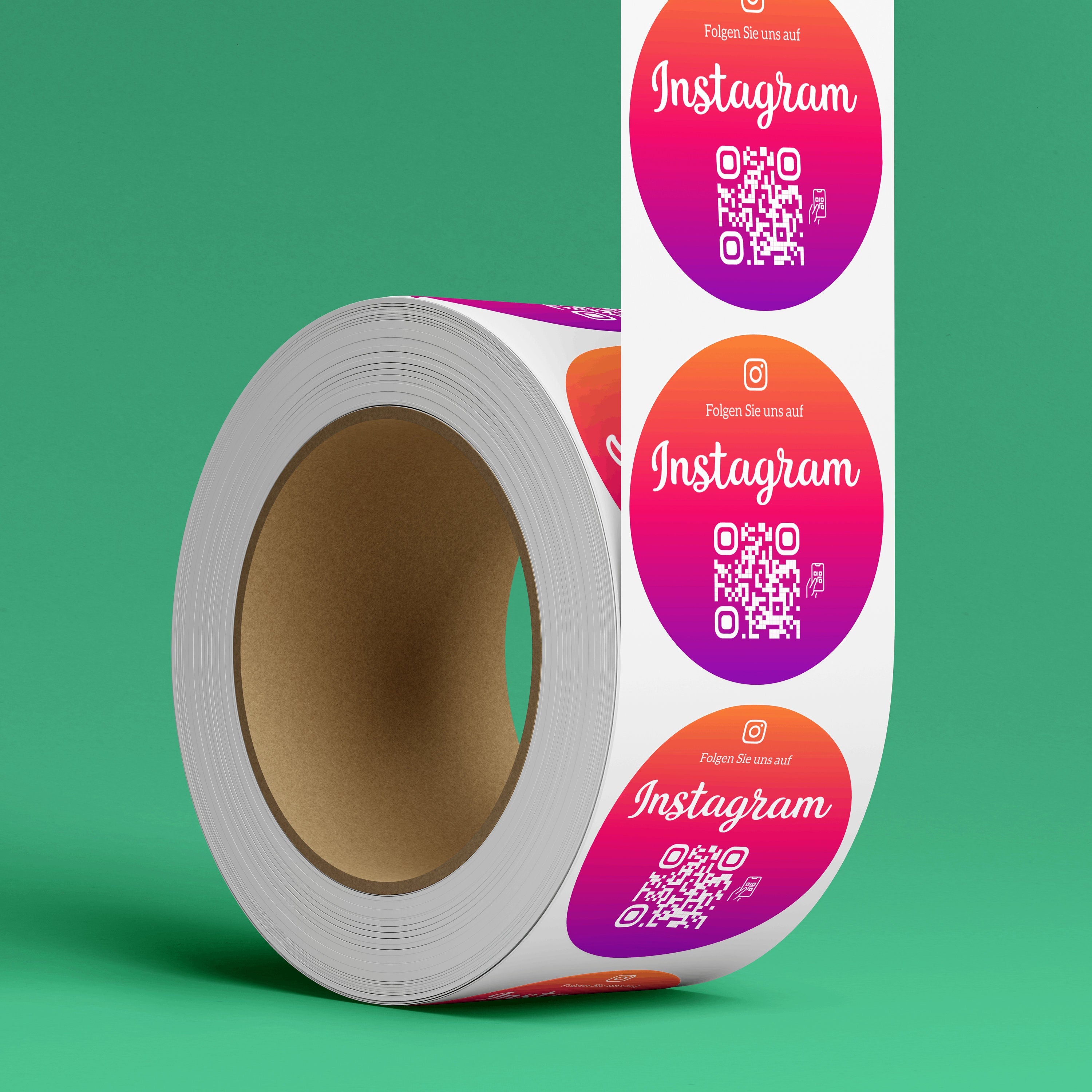 Instagram Follower QR-Code Sticker - Personalisierte Etiketten auf Rolle 2 - ReviewMe