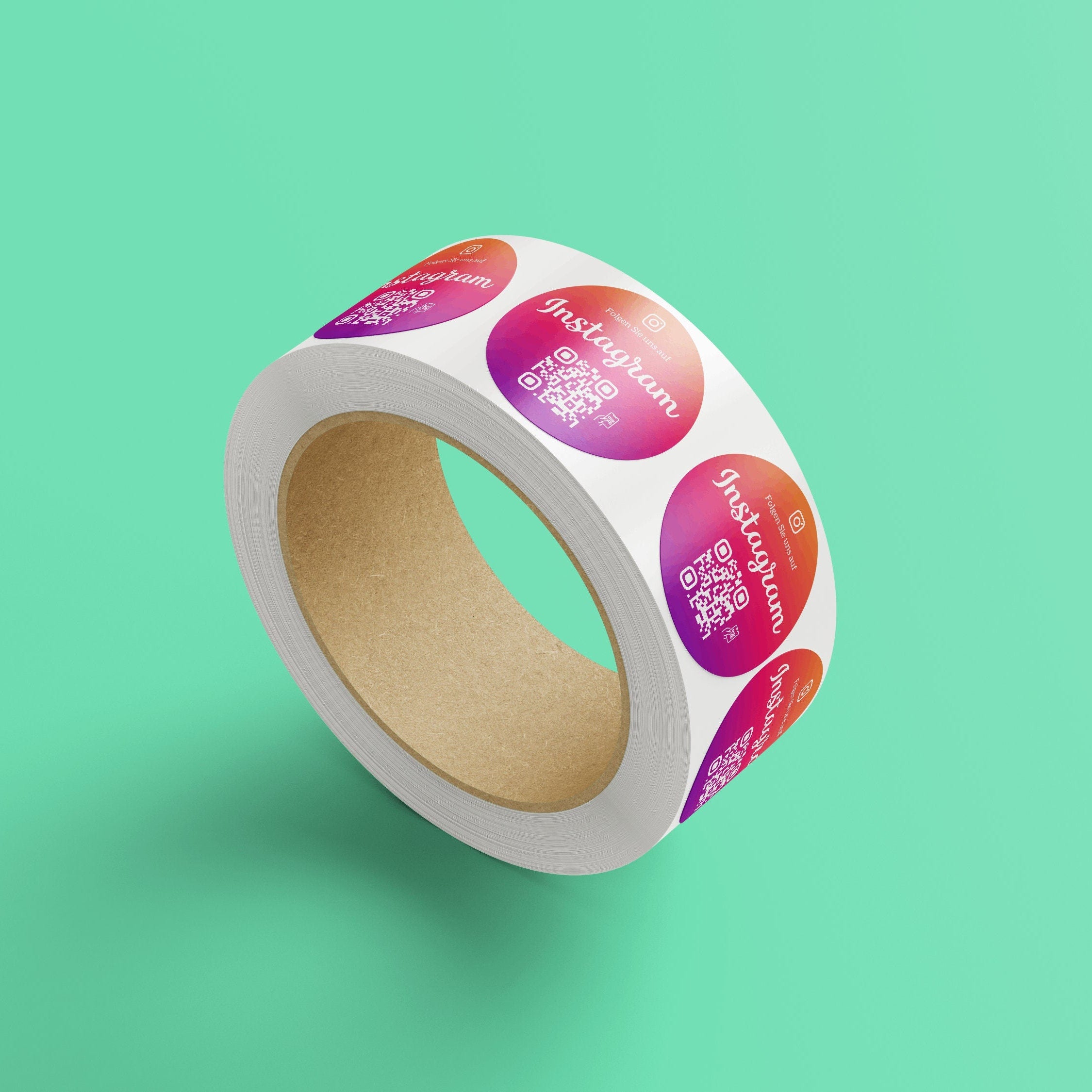 Instagram Follower QR-Code Sticker - Personalisierte Etiketten auf Rolle 2 - ReviewMe