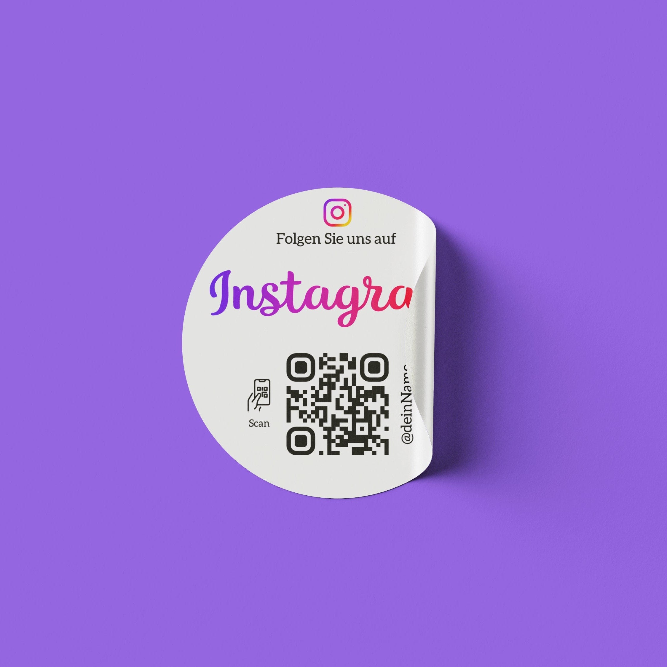 Instagram Follower QR-Code Sticker - Personalisierte Etiketten auf Rolle 1 - ReviewMe