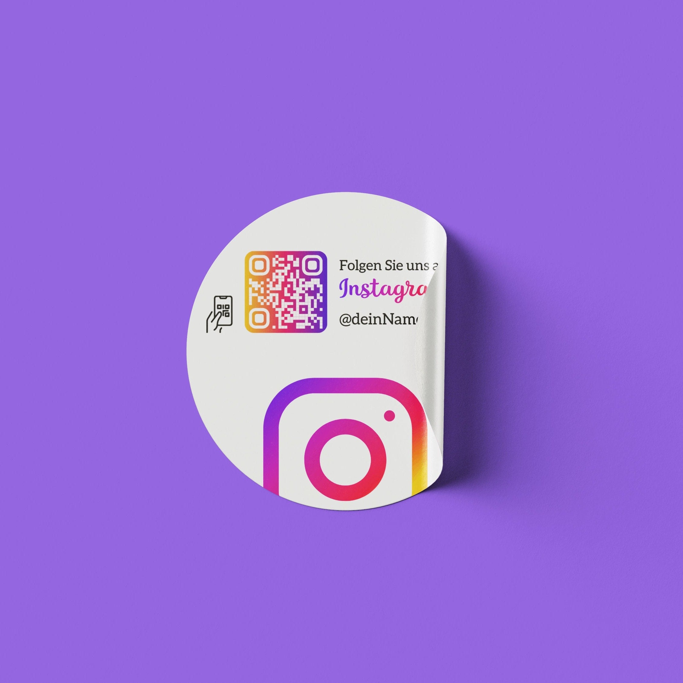 Instagram Follower QR-Code Sticker - Personalisierte Etiketten auf Rolle 4 - ReviewMe