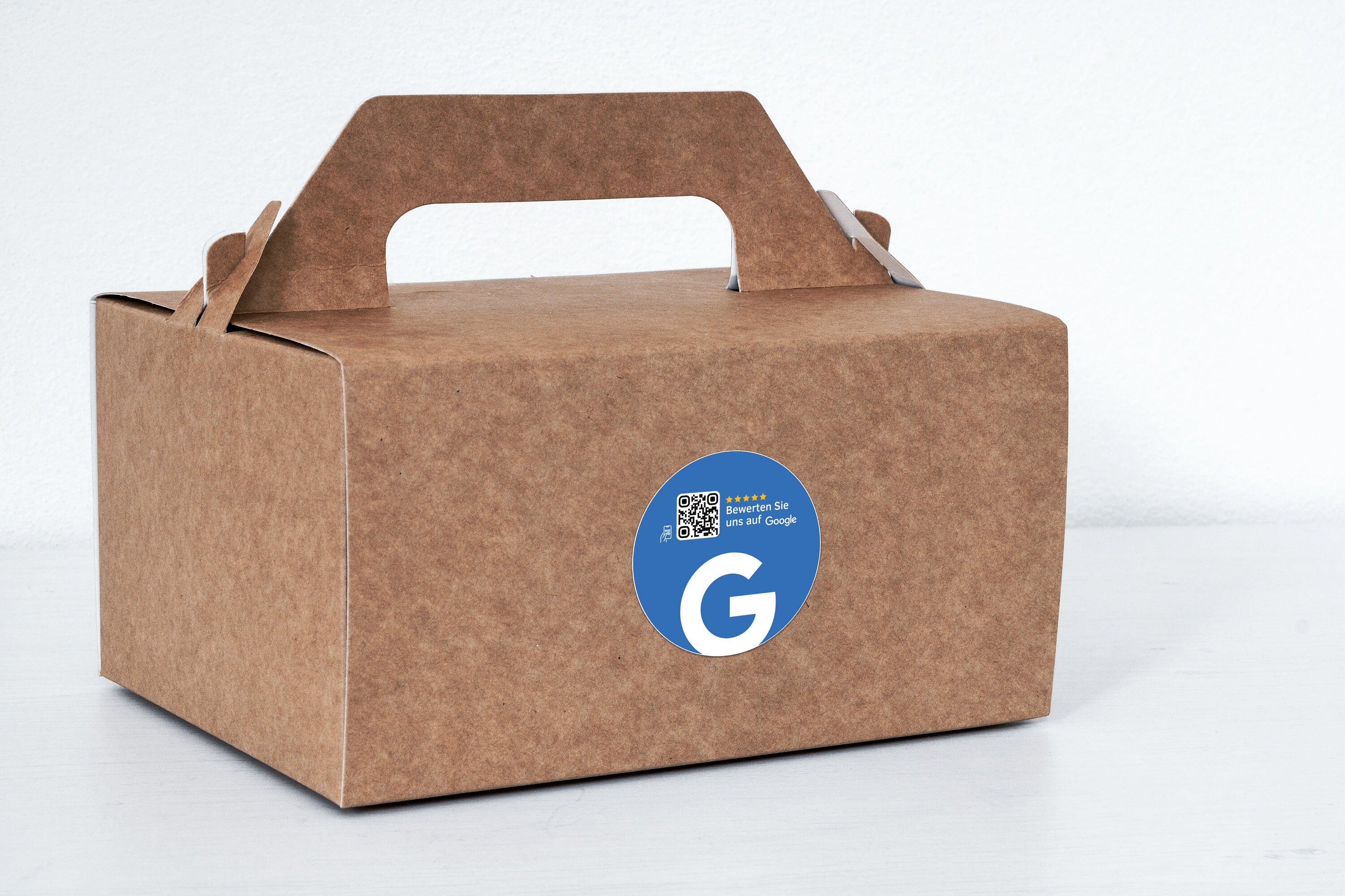 Google Bewertung QR-Code Sticker - Personalisierte Etiketten auf Rolle Blau - ReviewMe