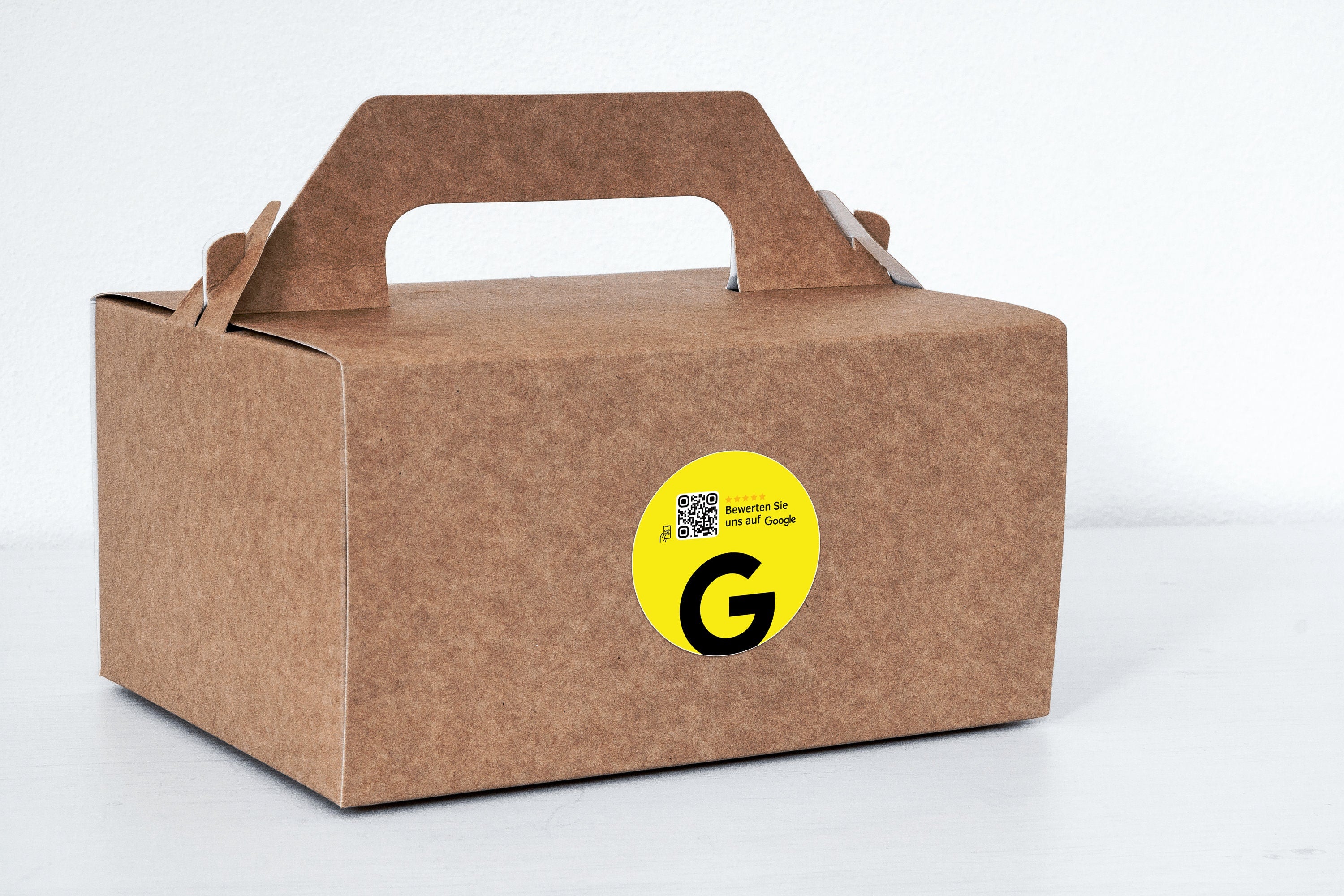 Google Bewertung QR-Code Sticker - Personalisierte Etiketten auf Rolle Gelb - ReviewMe