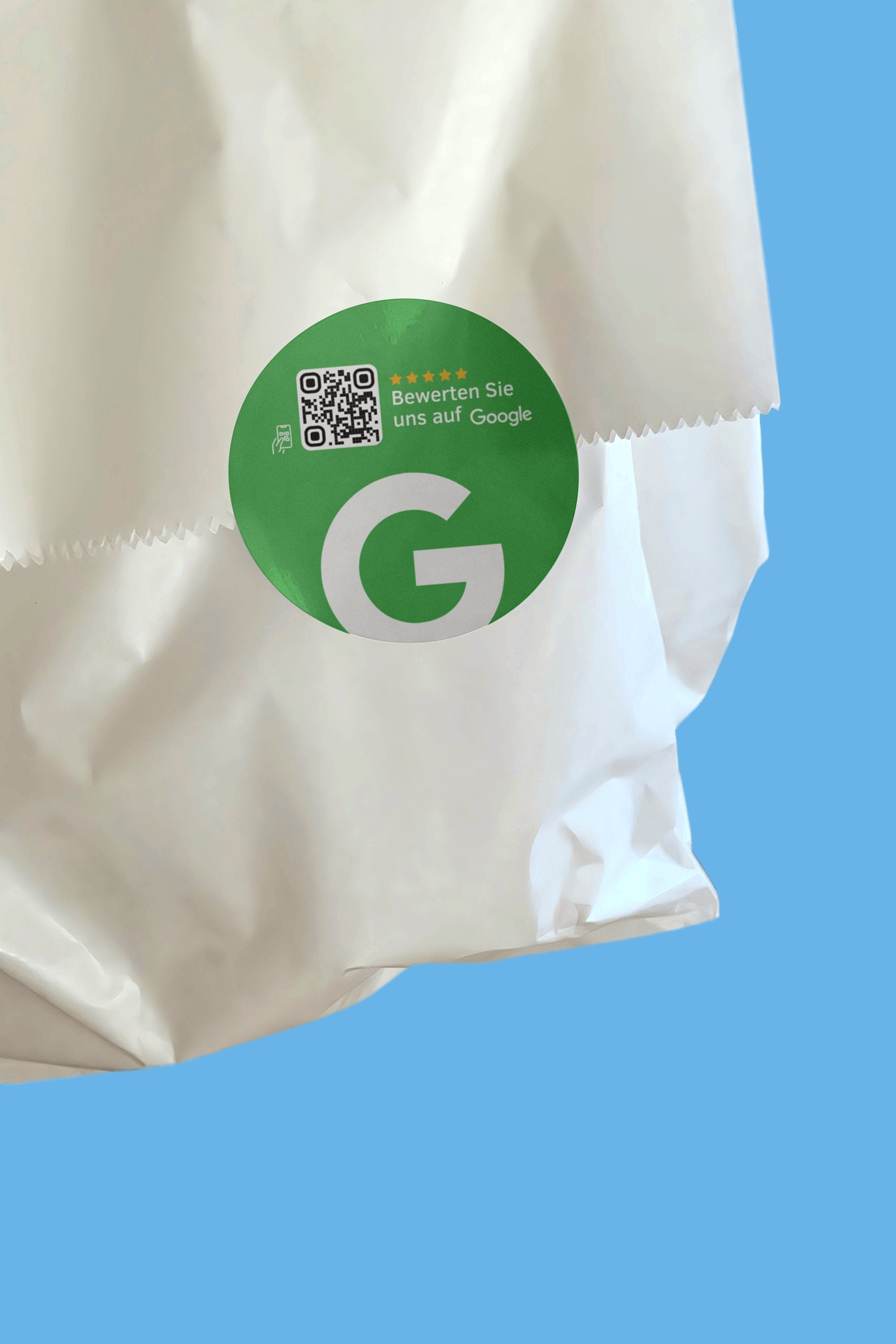 Google Bewertung QR-Code Sticker - Personalisierte Etiketten auf Rolle Grün - ReviewMe