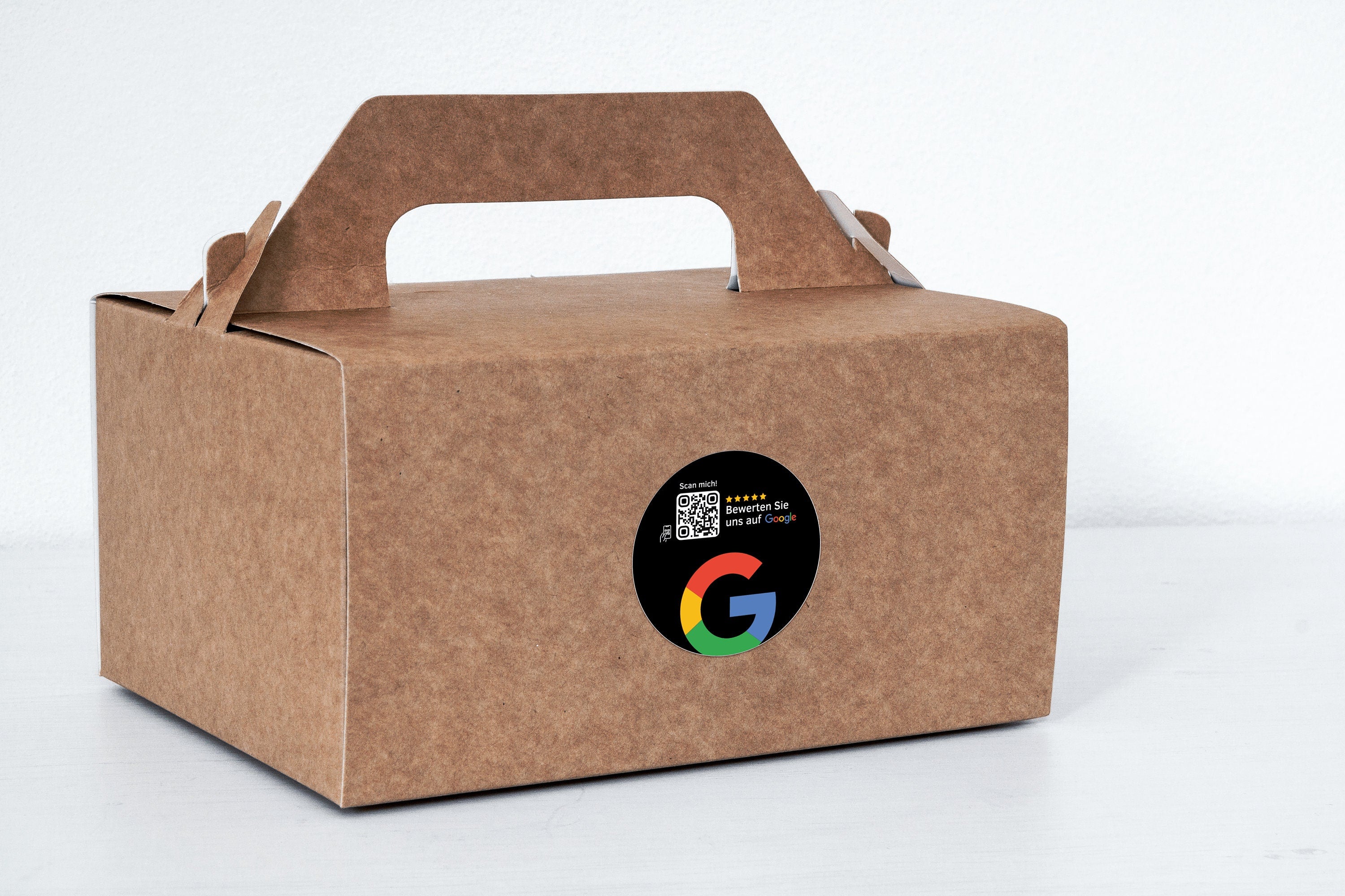 Google Bewertung QR-Code Sticker - Personalisierte Etiketten auf Rolle Schwarz - ReviewMe