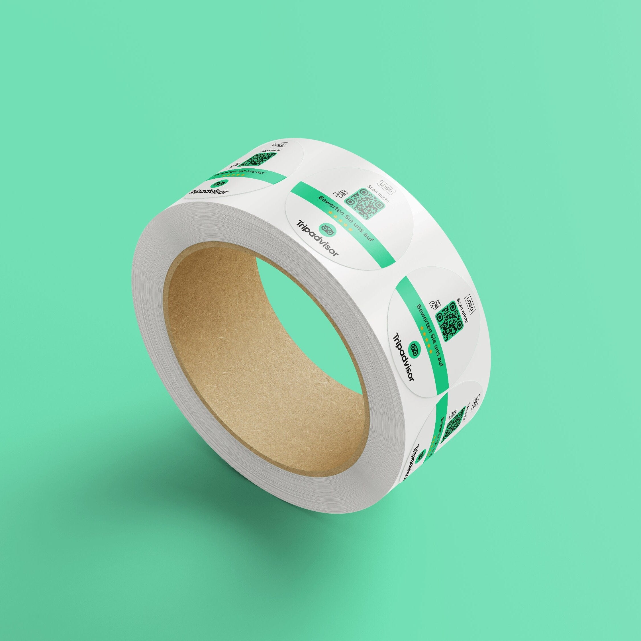 Tripadvisor Bewertung QR-Code Sticker - Personalisierte Etiketten auf Rolle - ReviewMe