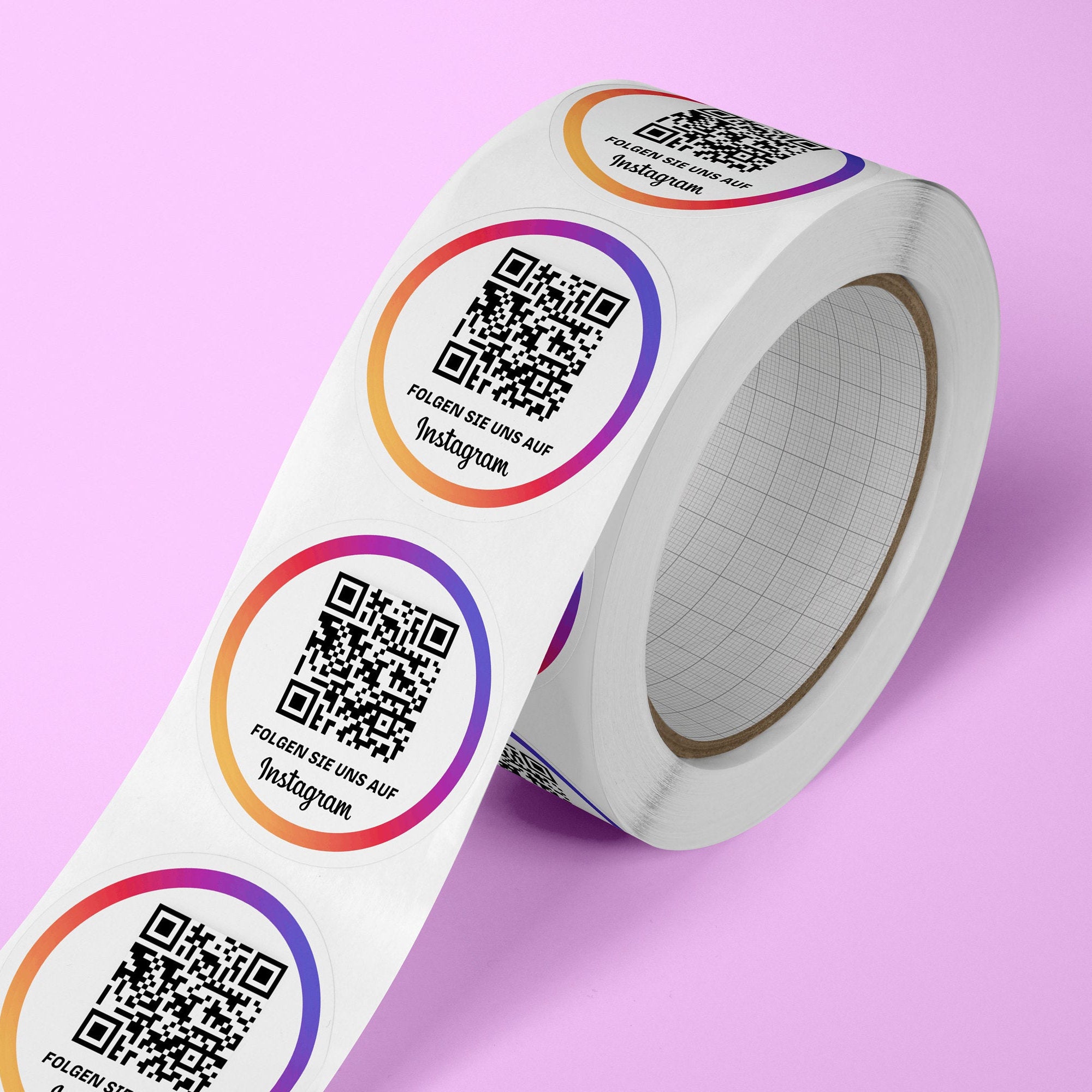 Instagram Follower QR-Code Sticker - Personalisierte Etiketten auf Rolle 3 - ReviewMe