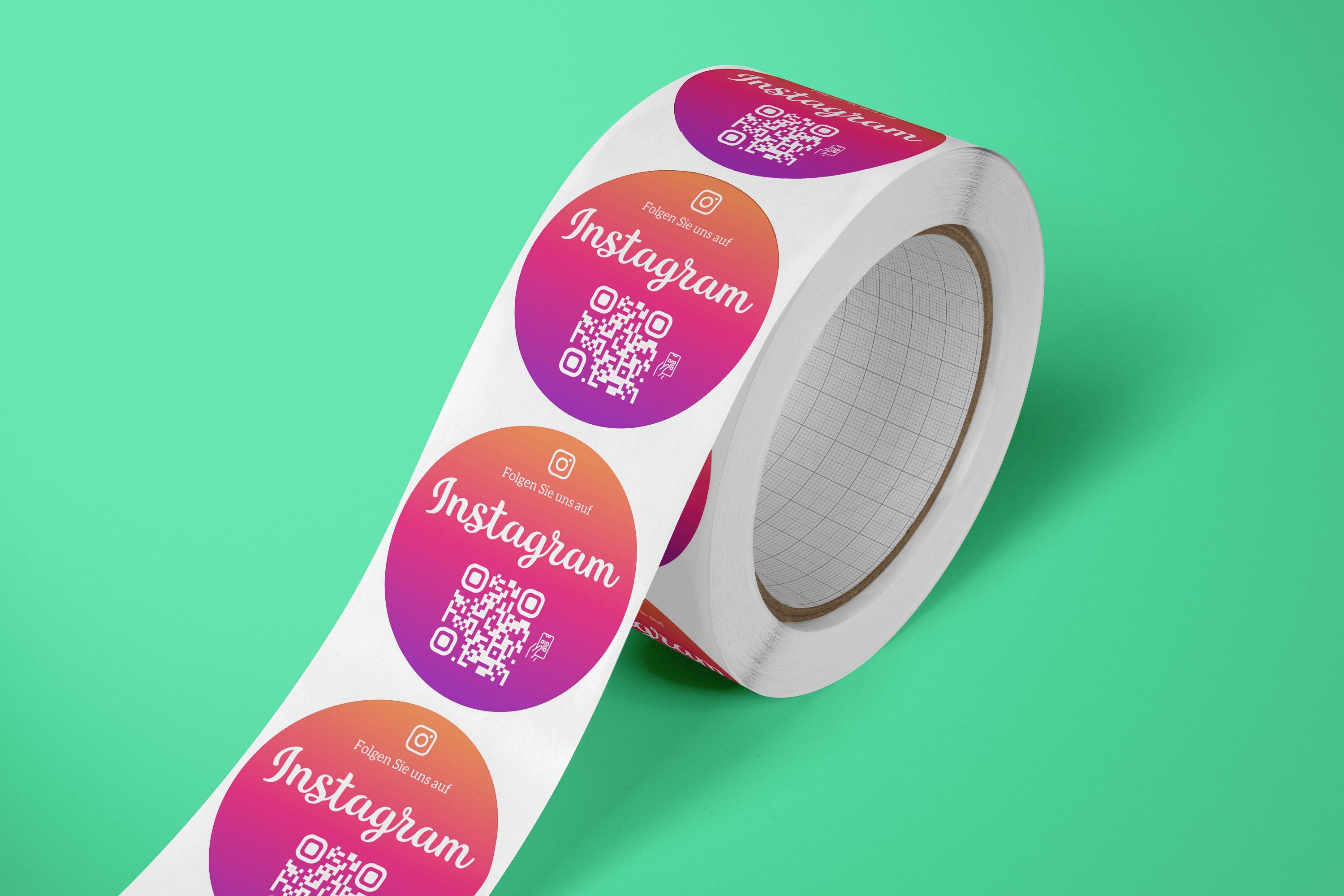 Instagram Follower QR-Code Sticker - Personalisierte Etiketten auf Rolle 2 - ReviewMe