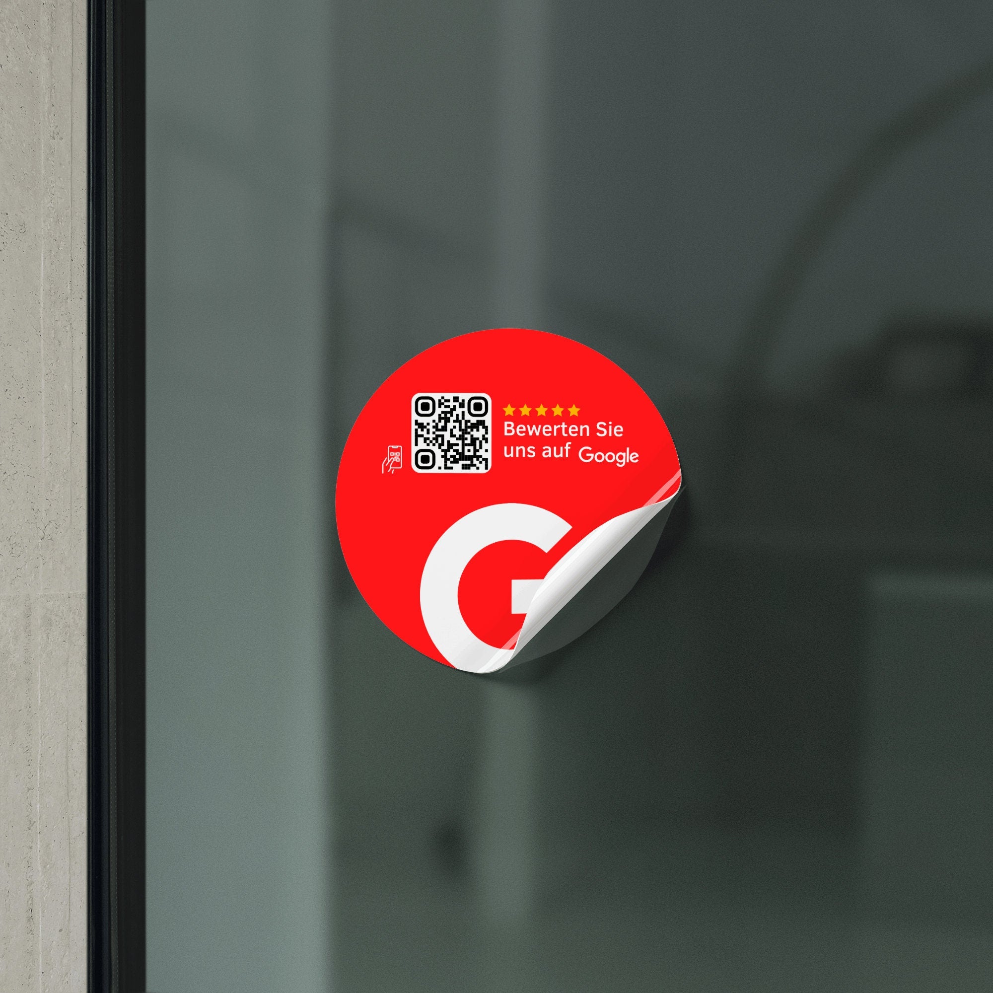 Scheibenaufkleber Google Bewertungen mit QR-Code - Rot - ReviewMe