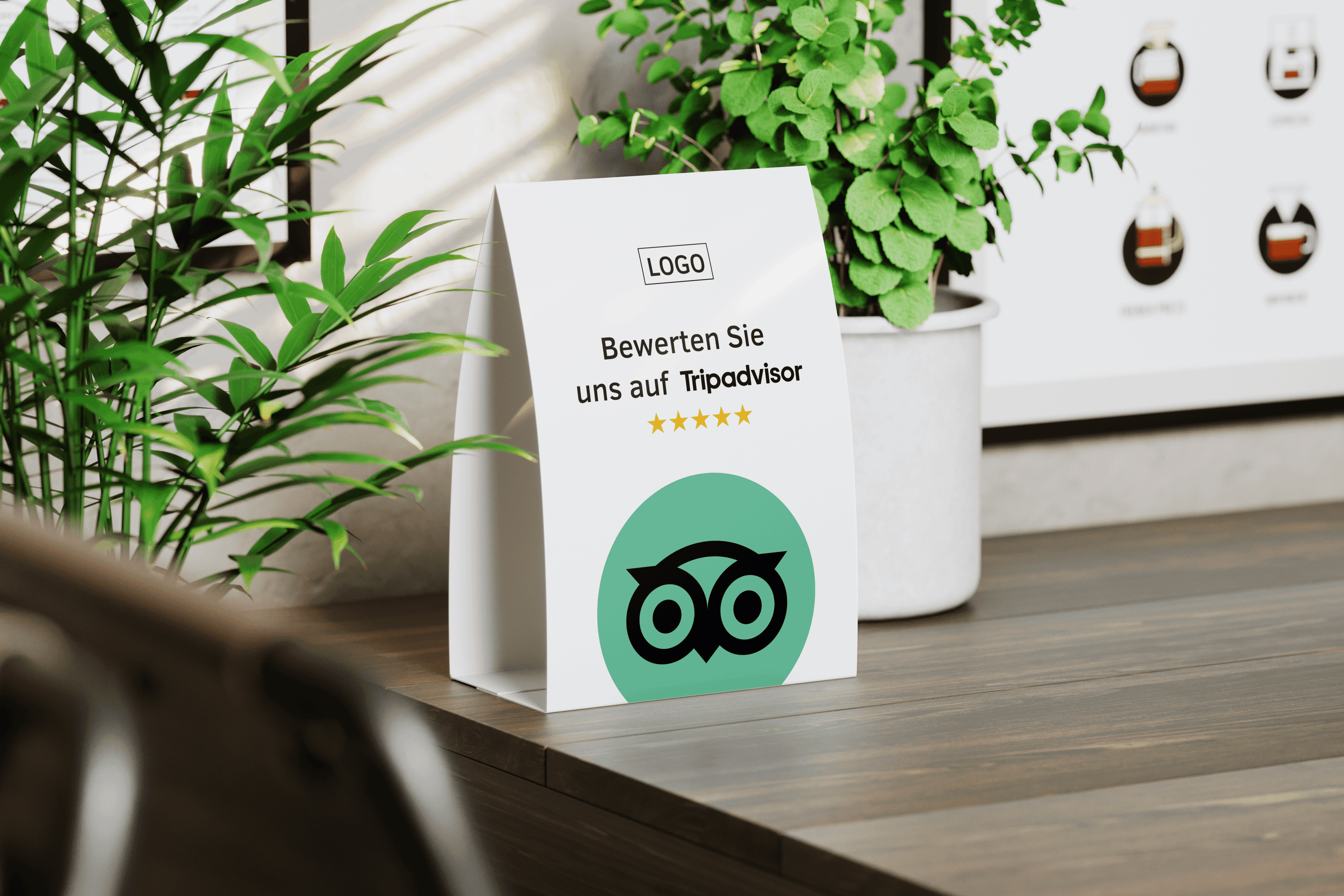 Tischaufsteller Bewerten Sie uns auf Tripadvisor - Playful - ReviewMe