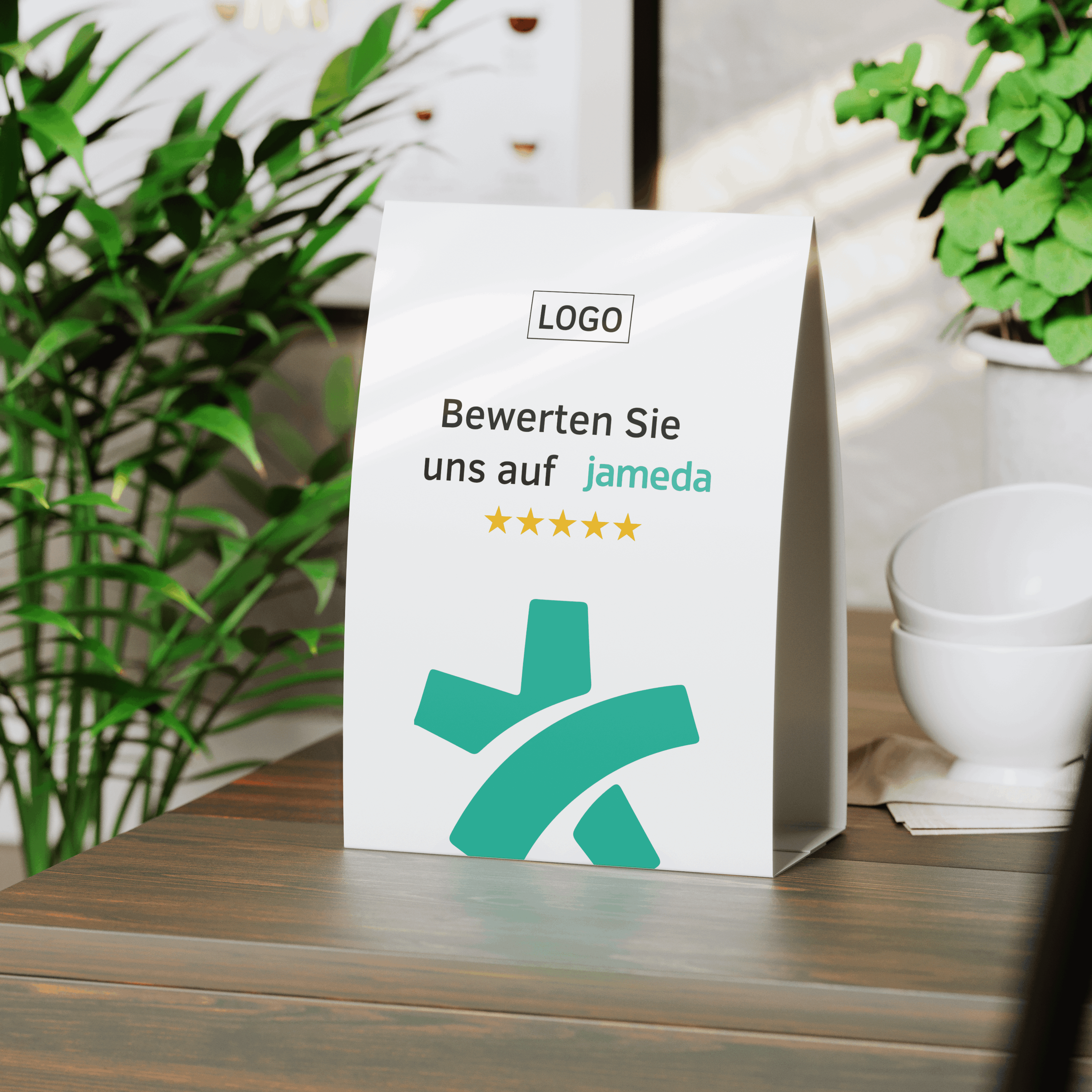 Tischaufsteller Bewerten Sie uns auf Jameda - Color - ReviewMe