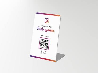 Instagram Tischaufsteller NFC mit QR-Code