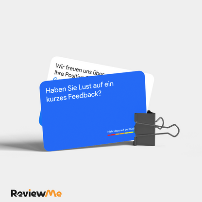 Bewertungskarten für Google Bewertung mit QR-Code Blau